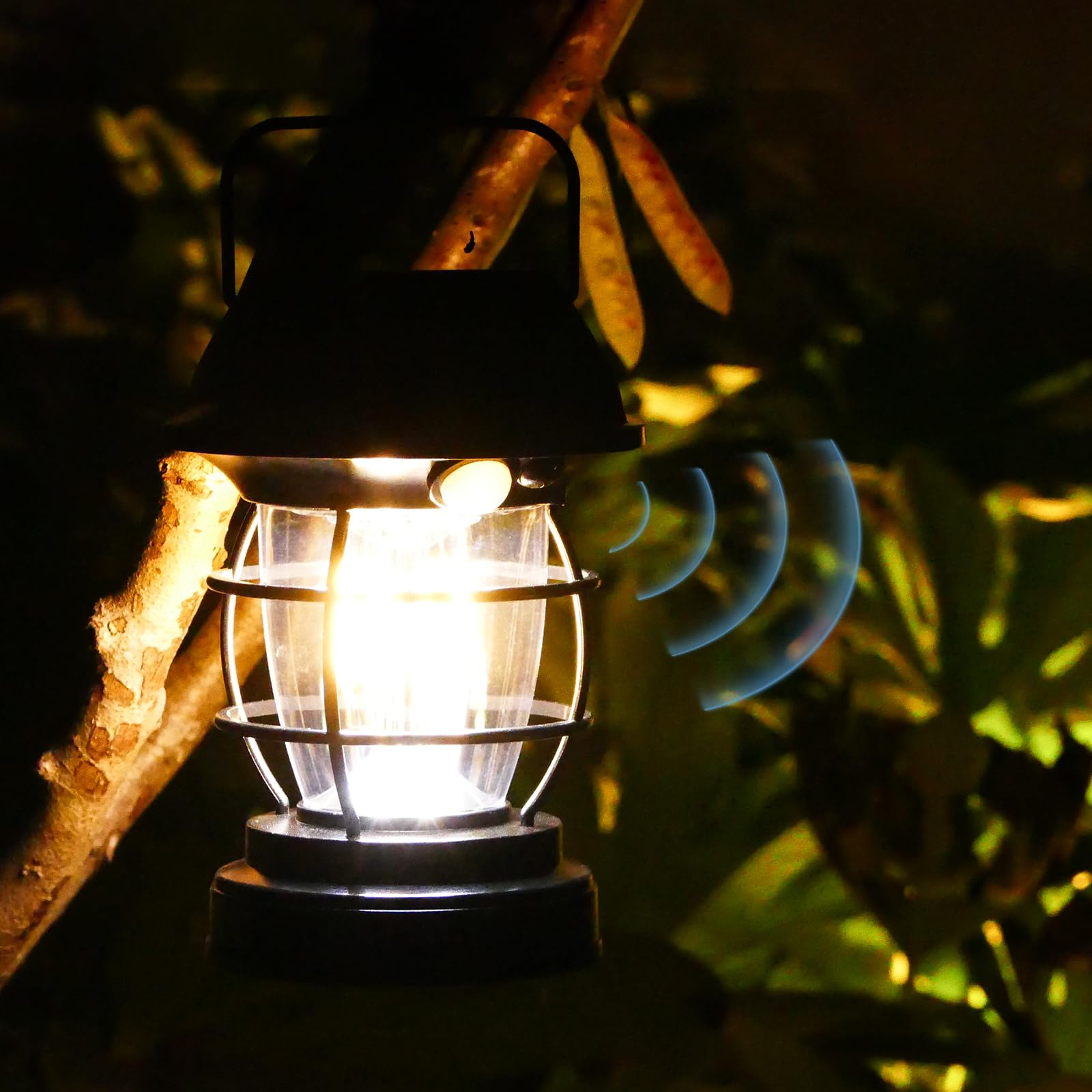 Solar Powered Motion Sensor Outdoor Lantern - Waterproof Rechargeable Hanging Lights for Camping, Porch, Garden, Patio & Yard - Vintage Style Decorative Lighting with Bright LED - Perfect for Outdoor Decor & Gift Giving