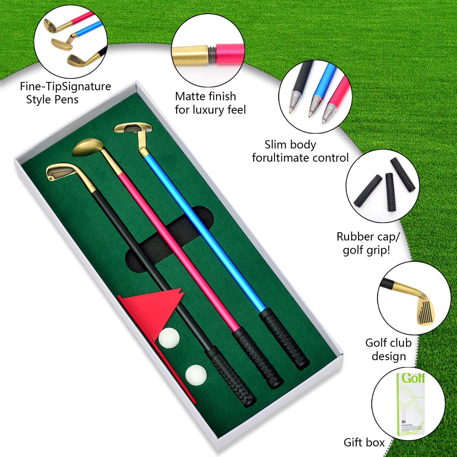 Mini Golf Set for Adults - Indoor Putting Green with Putter & 4 Golf Balls - Fun Office Desk Toy & Unique Gift for Men, Dad, Boss - Perfect for Home, Office, or Party Games