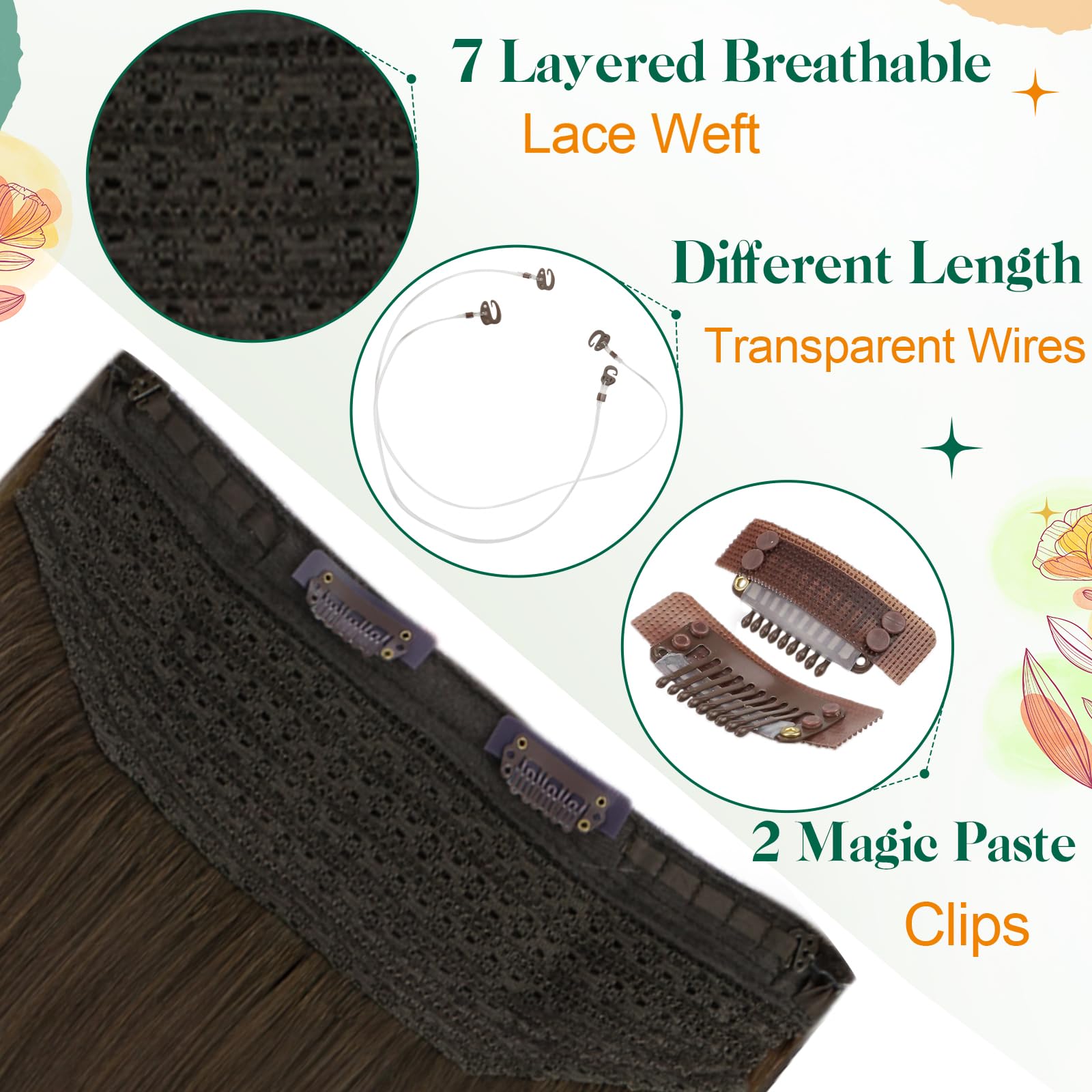 EasyOut Human Hair Fish Line Extensions 18