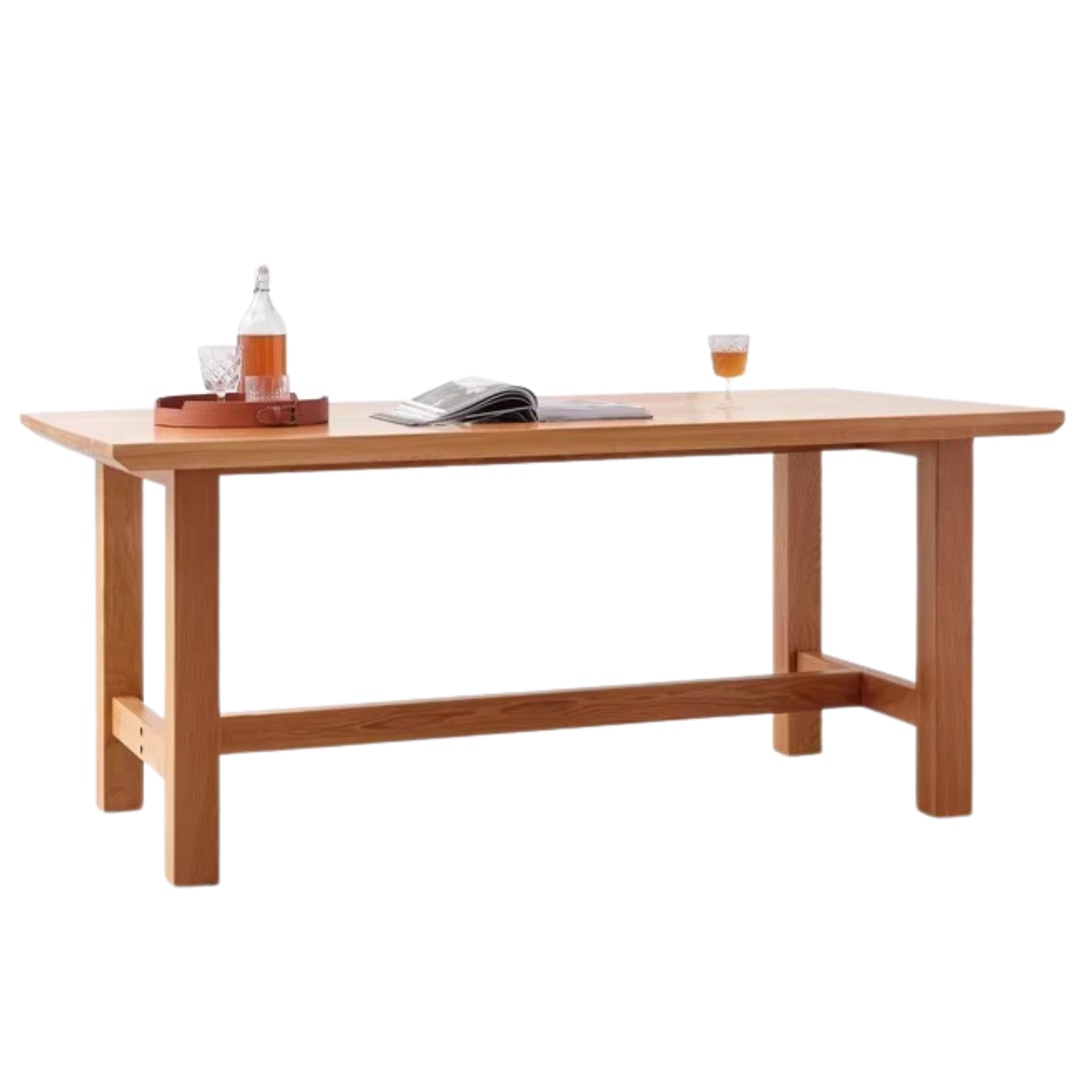 Rustic Style Dining Table - Solid Oak, Ash, Cherry Wood - Perfect for Farmhouse, Cottage & Country Home Dining Rooms