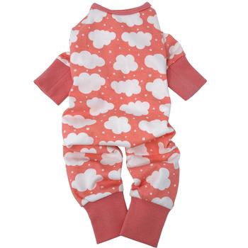 CuddlePup Dog Pajamas - Soft Coral Cloud Print Pet Pajamas for Small & Medium Dogs - Cozy Sleepwear for Puppies & Indoor Lounging