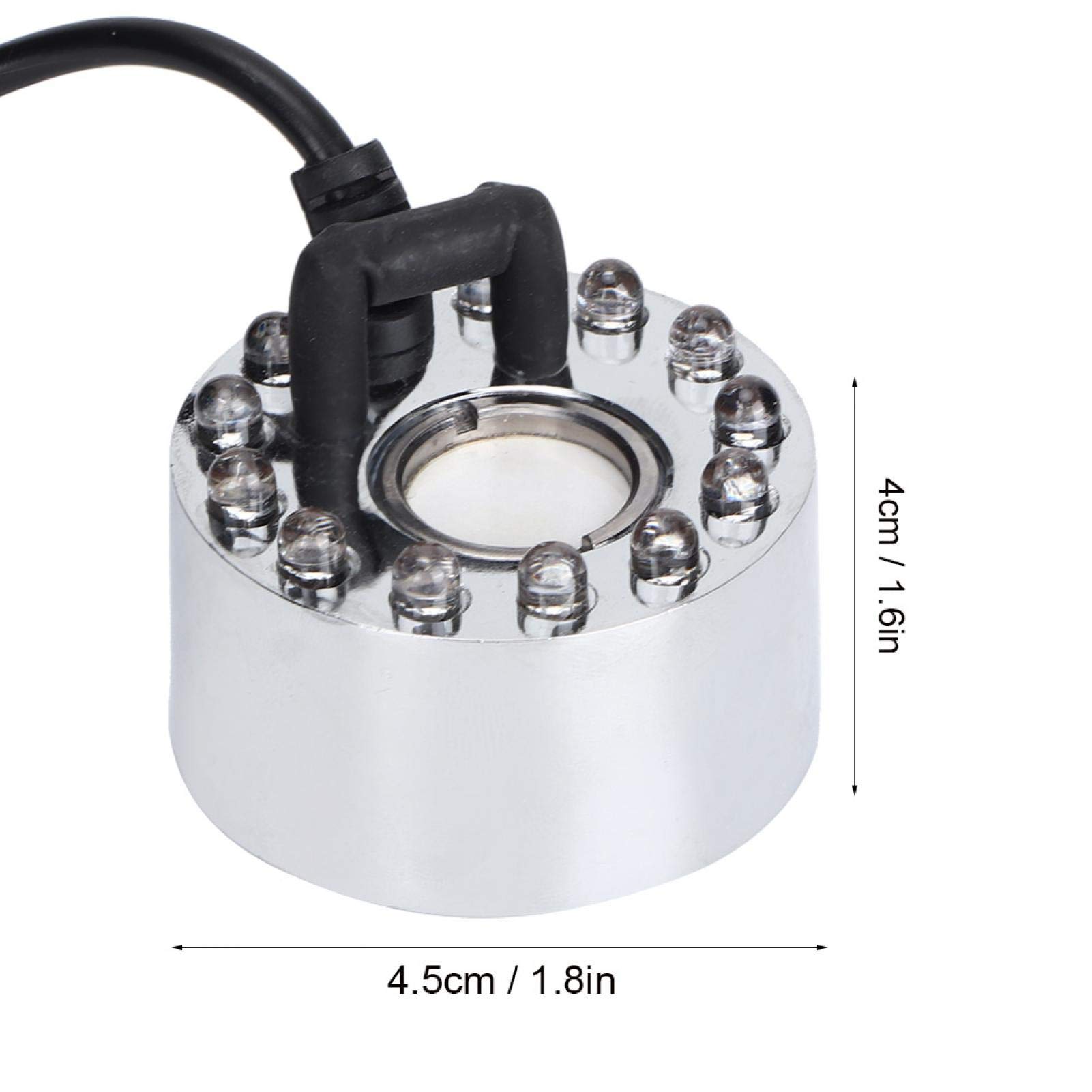 GLOGLOW Ultrasonic Mist Maker with 12 LED Lights - Mini Fog Machine for Aquariums, Water Fountains, Ponds & Fish Vases (US Plug) - Perfect for Home Decor, Hydroponics & Relaxation Spaces
