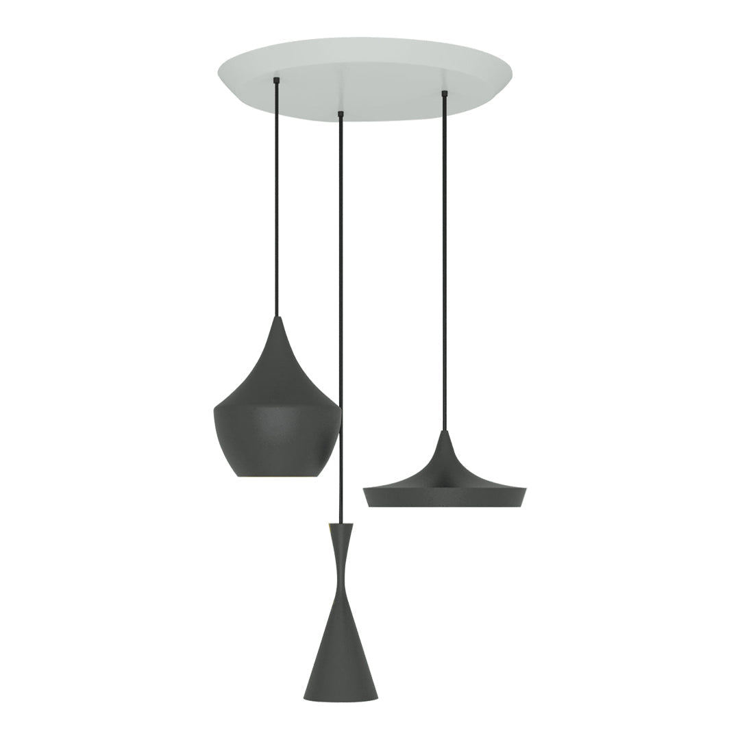 Beat Trio LED Round Pendant Lighting System - Modern Ceiling Light for Kitchen, Dining Room & Bedroom - Energy Efficient & Dimmable