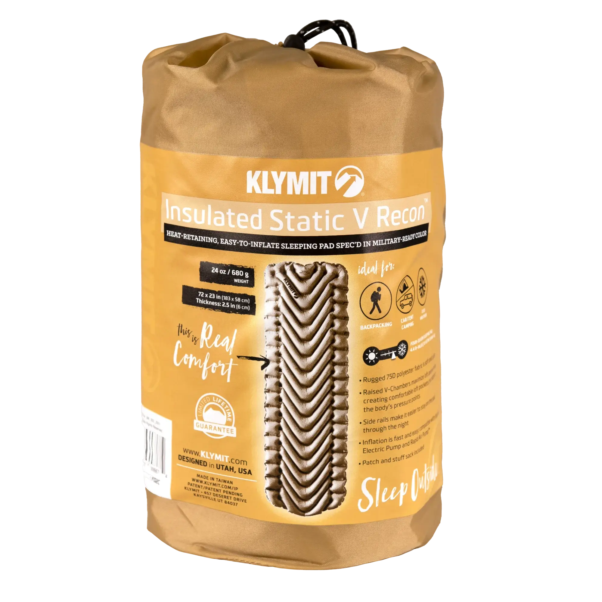 Insulated Static V™ Sleeping Pad - Ultralight & Comfortable Camping Mat for Backpacking, Hiking & Outdoor Adventures - Perfect for Cold Weather & 4-Season Use