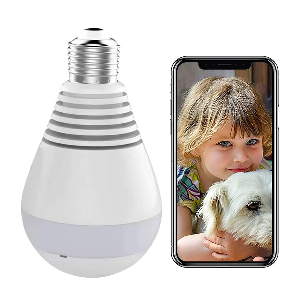 Wireless Security Camera with E27 Bulb Connector - Motion Auto Tracking, 2-Way Audio, Spotlight Night Vision, Tuya Smart Life WiFi Camera for Indoor/Outdoor Home Security - Perfect for Baby Monitoring, Pet Watching & Garage Surveillance