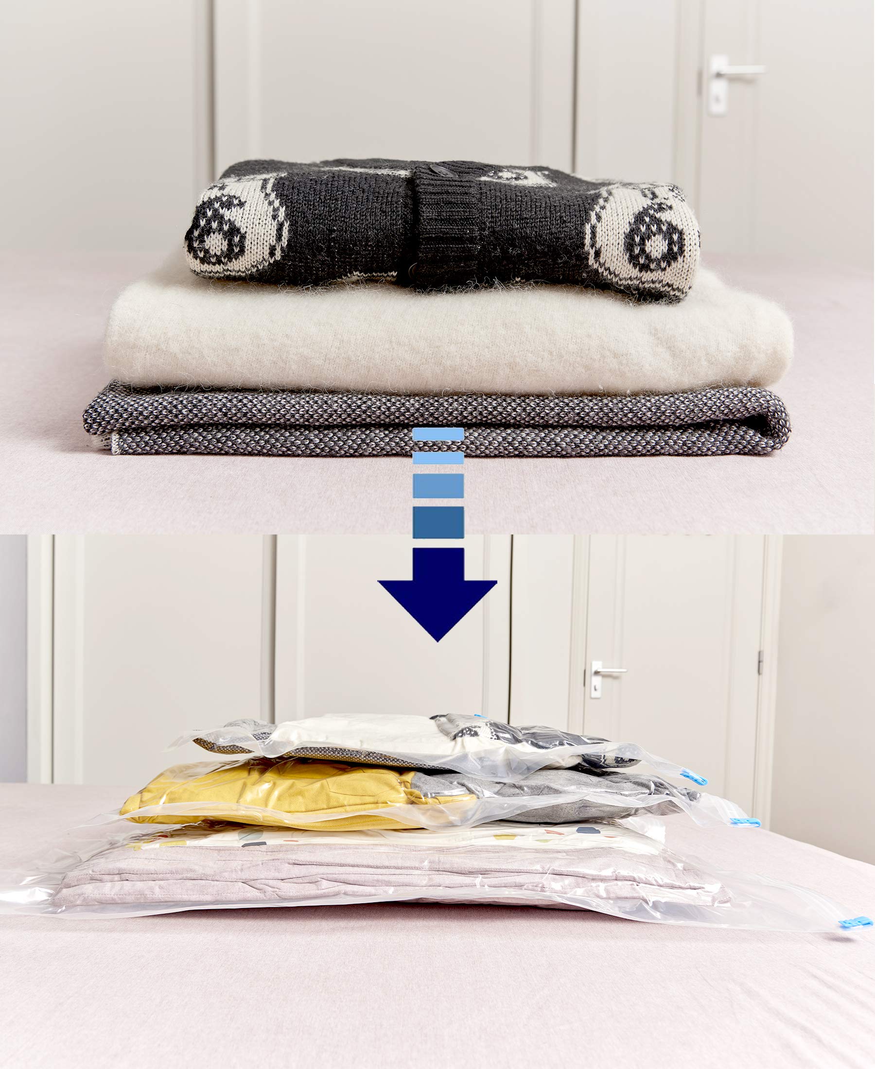 YANSER Vacuum Storage Space Saver Bags - 7 Pack Jumbo 32x40 Inch for Clothes, Blankets & Large Items | Includes Travel Pump | Durable Waterproof Storage Solution | Perfect for Travel, Seasonal Storage & Home Organization