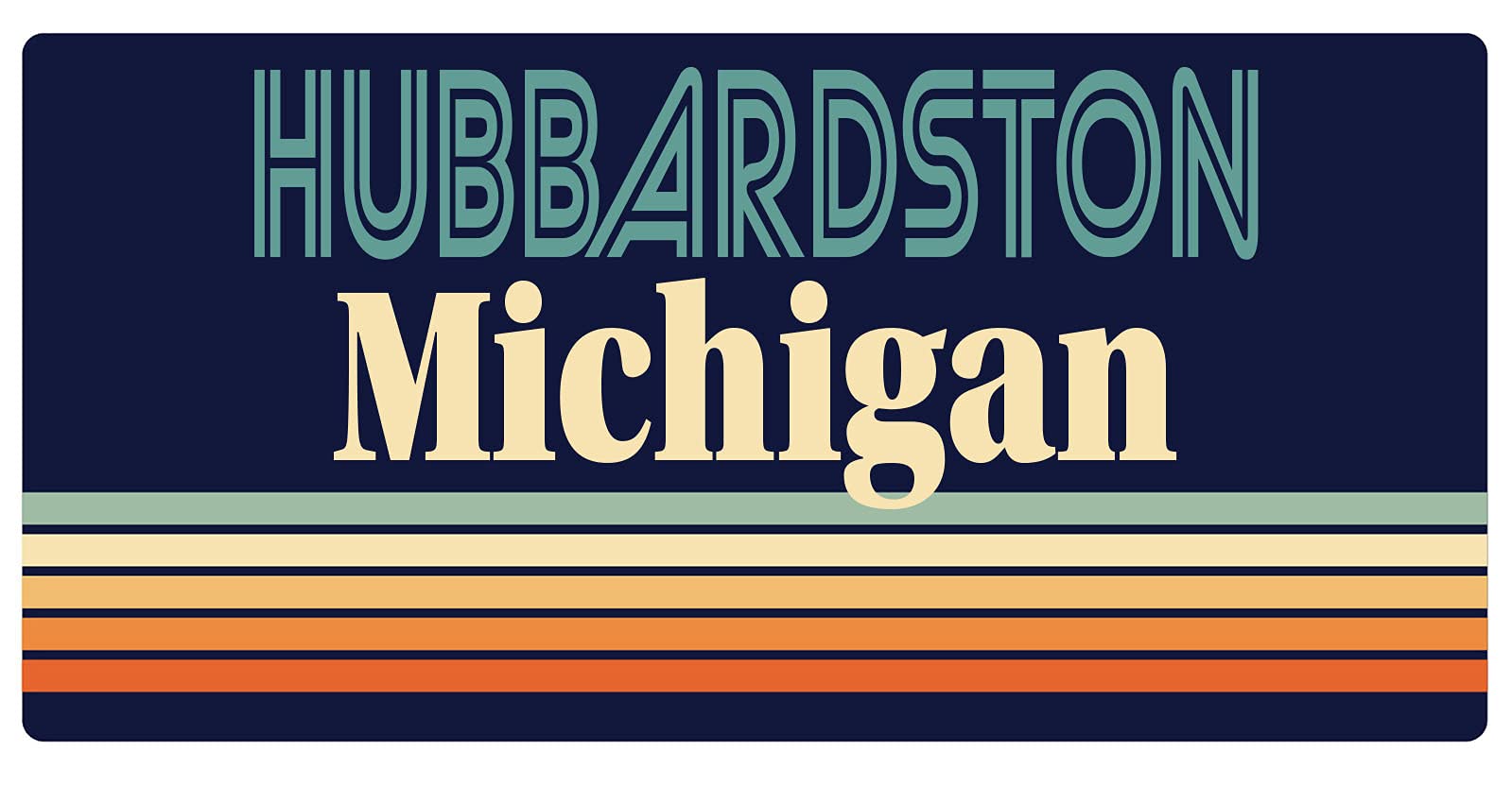 Vintage Retro Style Hubbardston Michigan Fridge Magnet 5