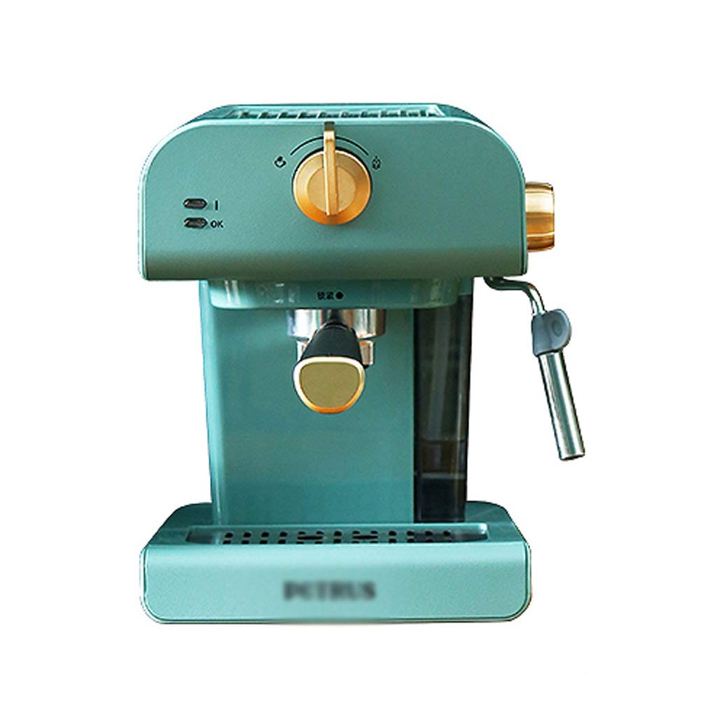 Retro Stainless Steel Espresso Coffee Maker with Milk Frother - Single Pot Home & Office Coffee Machine for Latte, Cappuccino - Perfect for Kitchen Countertops & Small Spaces (Color: A)