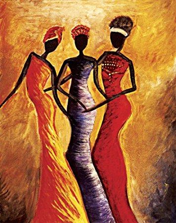 African Woman Canvas Painting - Modern Wall Art Decor for Living Room, Bedroom & Office | Handmade African Girl Artwork