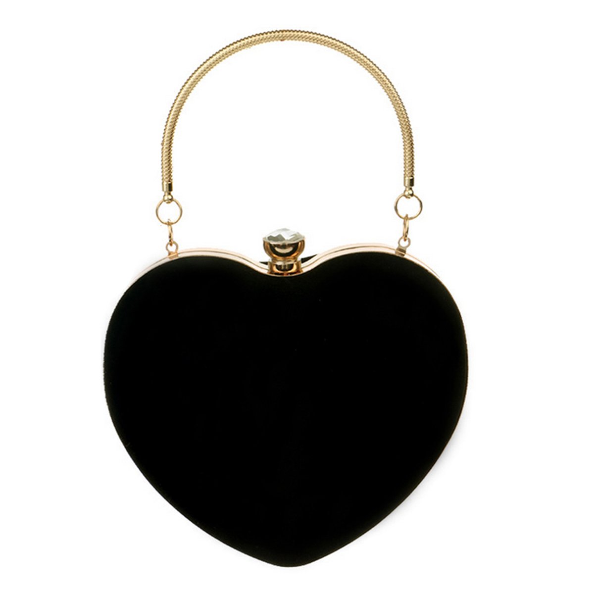 Heart-Shaped Evening Clutch Bag for Women - Elegant Party Purse with Chain Strap for Shoulder or Hand Carry - Perfect for Weddings, Prom, Cocktail Parties & Special Occasions