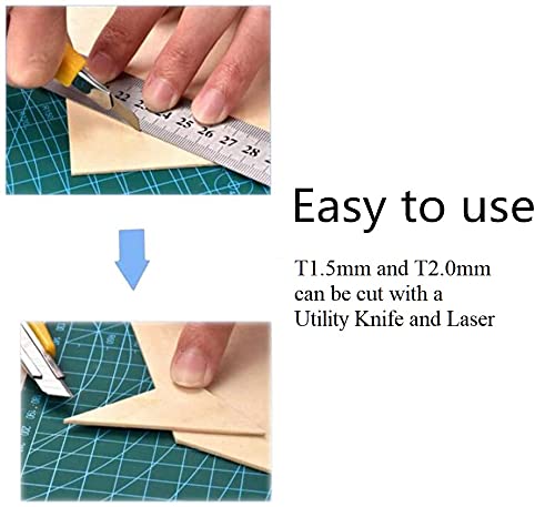 Premium TEN-HIGH Basswood Plywood Sheets for Laser Cutting - 4pcs 450x450x2mm (17.717