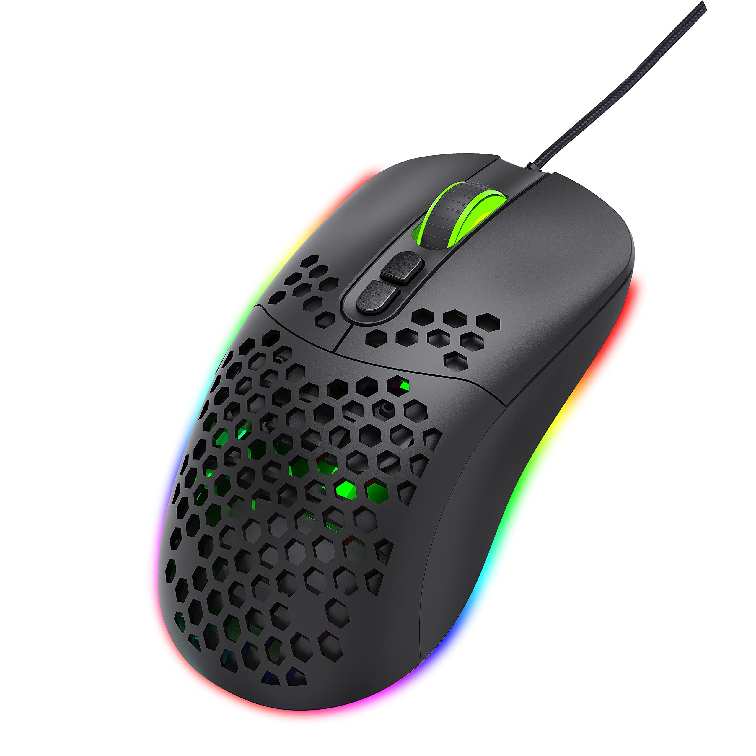 Wired Gaming Mouse with RGB Lights for PC, Laptop, and Desktop - Black | Perfect for Gaming, Work, and Everyday Use