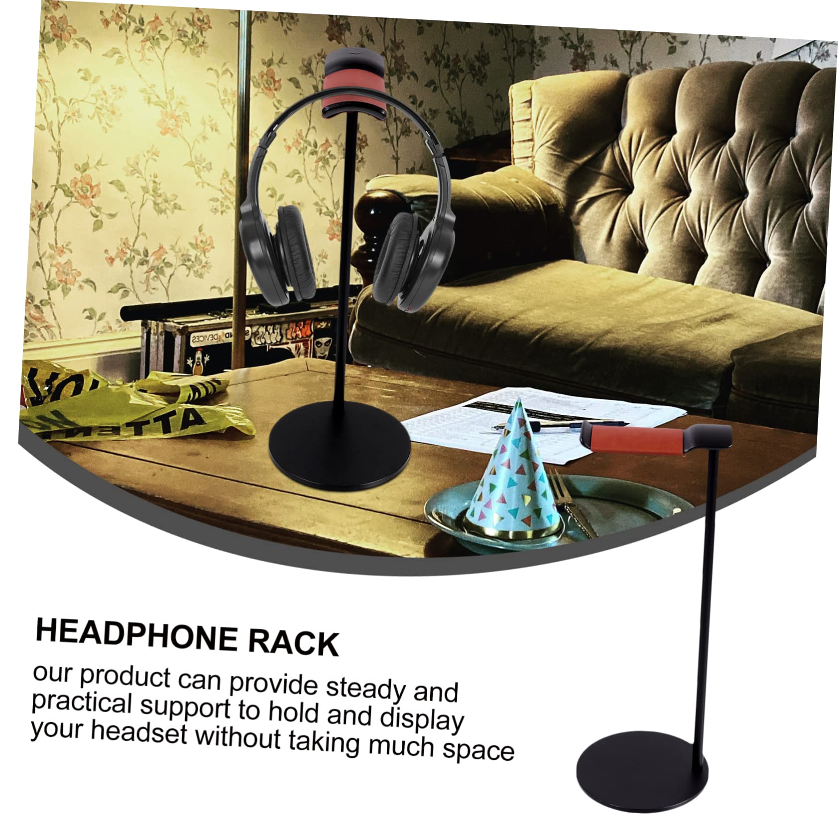 DOITOOL 3-Pack Aluminum Alloy Headphone Hanger Holder - Space Saving Desktop Headset Stand for Gaming, Office & Home Organization (Black)