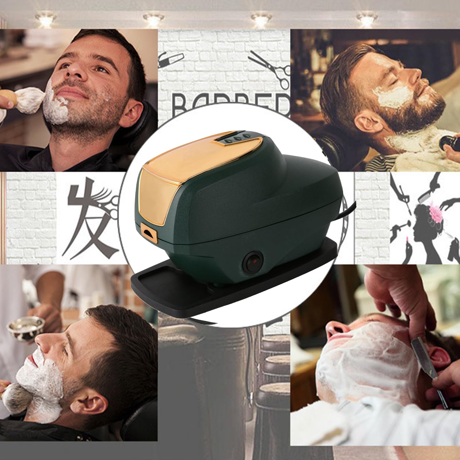 Professional Hot Lather Machine for Barbers & Home Use - Barber Shop Lather Warmer & Heated Shaving Cream Dispenser with US Plug (110V) - Perfect for Salon, Home Shaving & Grooming Routine