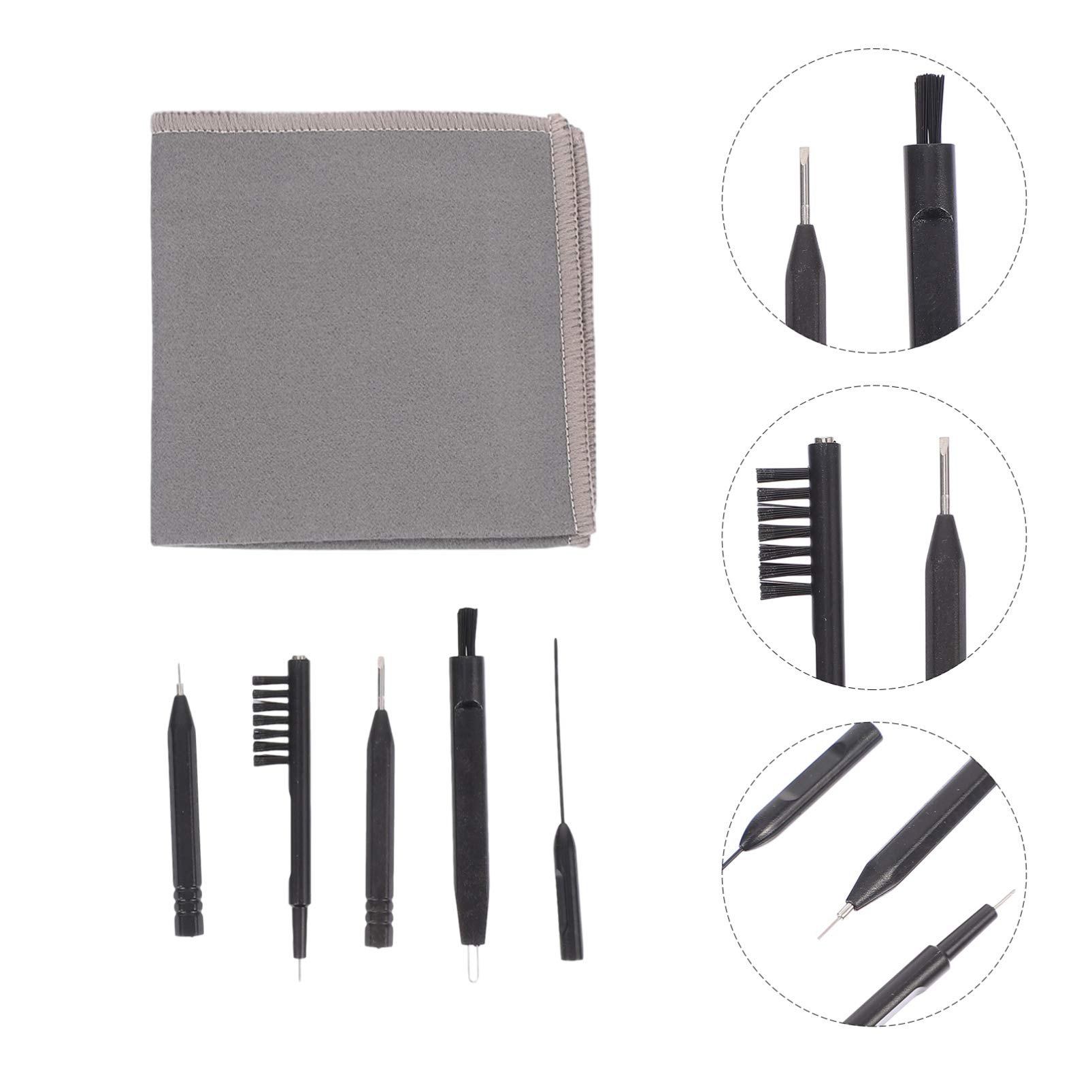 Hemobllo 6-Piece Ear Cleaner Kit with Microfiber Cloth - for Headphones & Earbuds