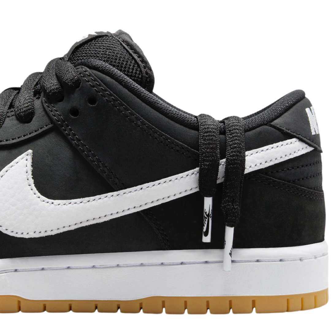 Nike SB Dunk Low Sneakers - Black Gum, Black & White - Skateboarding, Casual Wear & Street Style