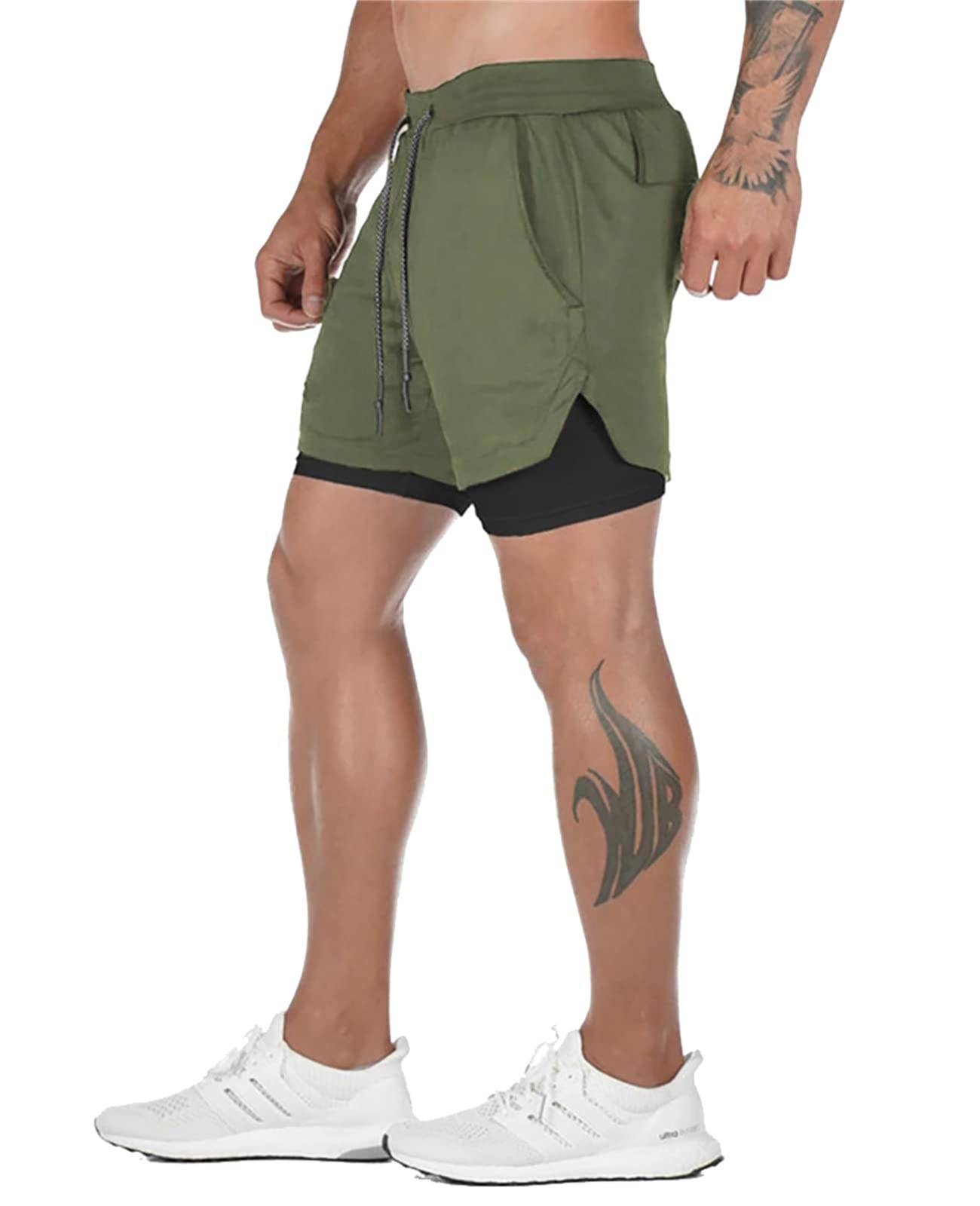 Surenow Men's 2-in-1 Running Shorts with Liner - 7