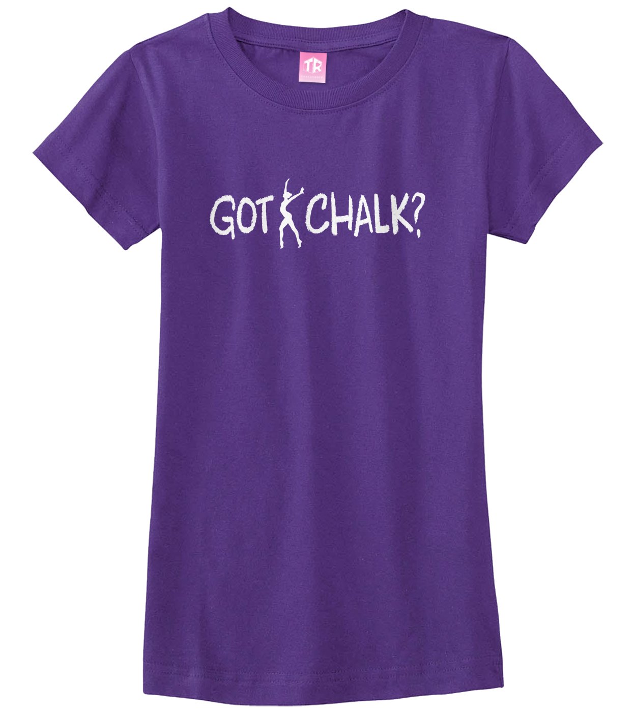 Threadrock Big Girls' Got Chalk Gymnastics Fitted T-Shirt - Perfect for Training, Competitions & Team Spirit | Comfortable Athletic Wear for Young Gymnasts