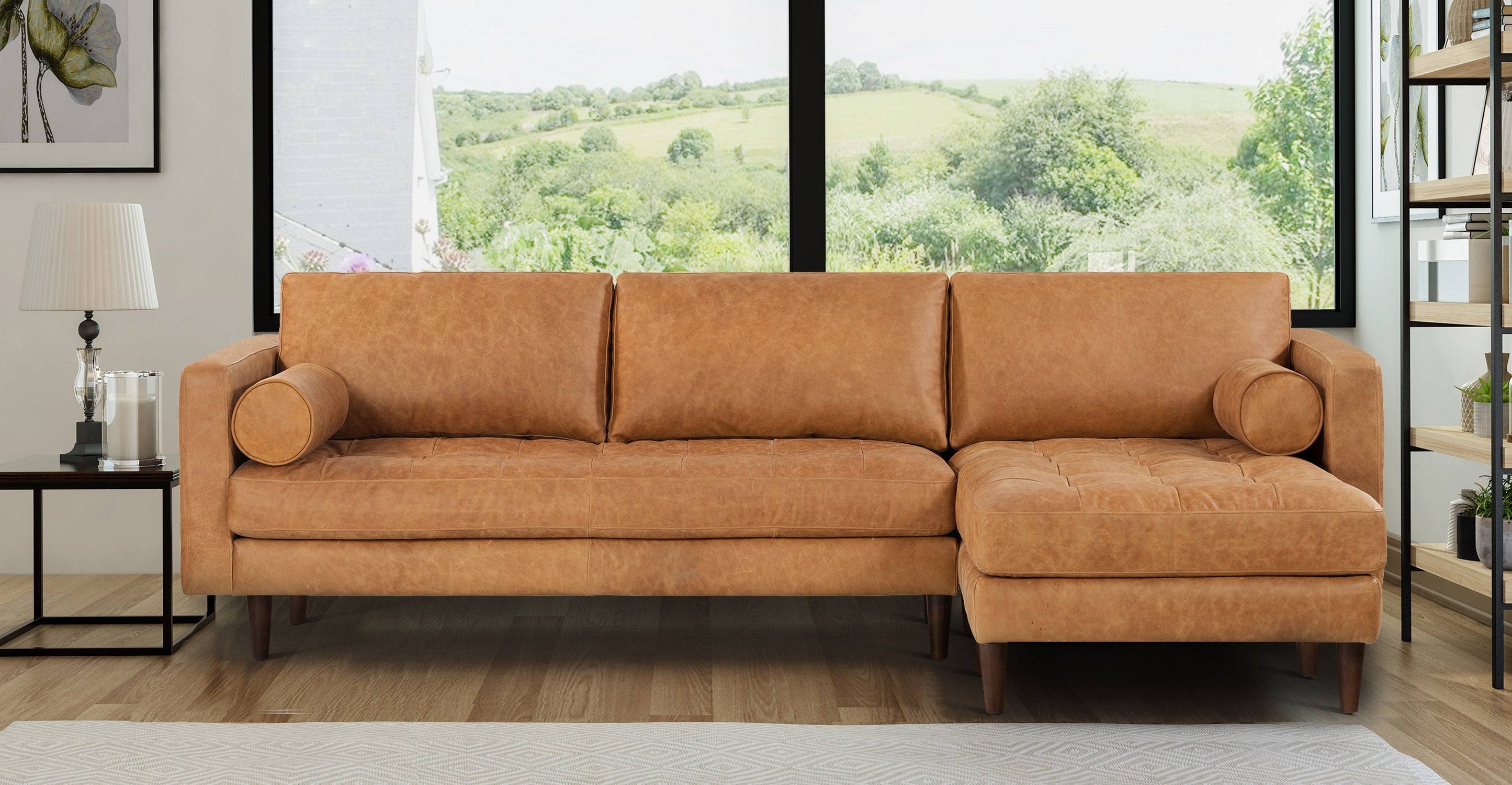 Napa Right Facing Sectional Sofa - Modern L-Shaped Couch for Living Room, Family Room & Home Theater | Comfortable Upholstered Furniture with Premium Fabric