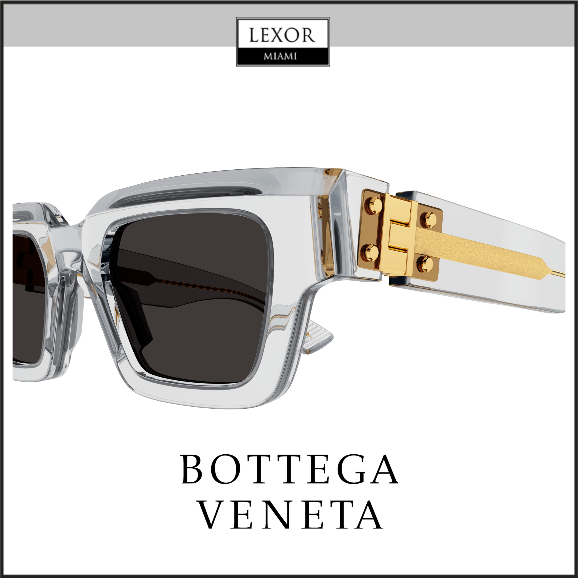 Bottega Veneta BV1230S 001 49mm Unisex Recycled Acetate Sunglasses - UV Protection for Men & Women | Perfect for Beach, Driving & Outdoor Activities