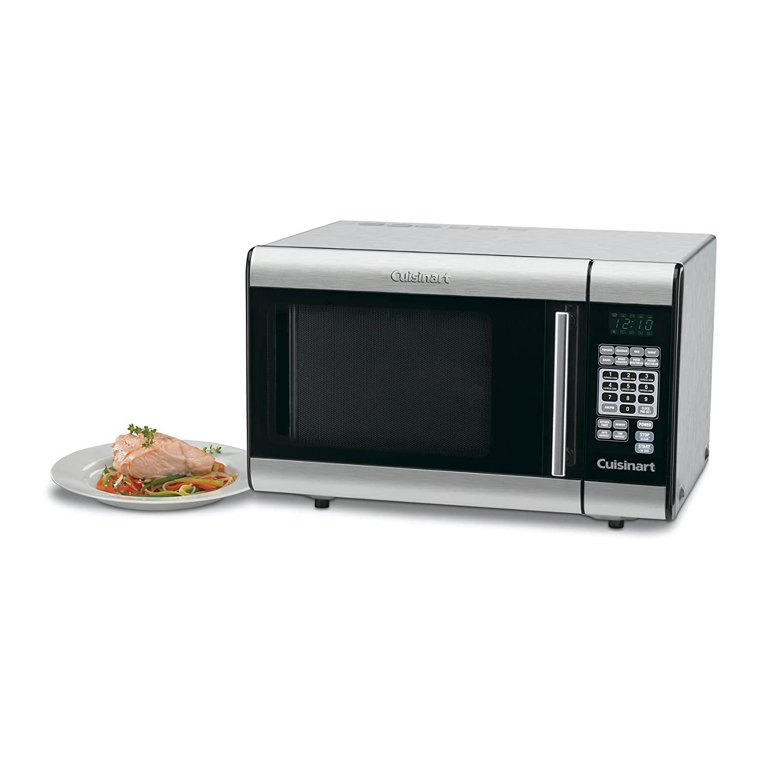 Cuisinart CMW-100 1.0 Cu. Ft. Stainless Steel Countertop Microwave Oven with Brushed Chrome Finish - Perfect for Small Kitchens, Dorms & Office Spaces