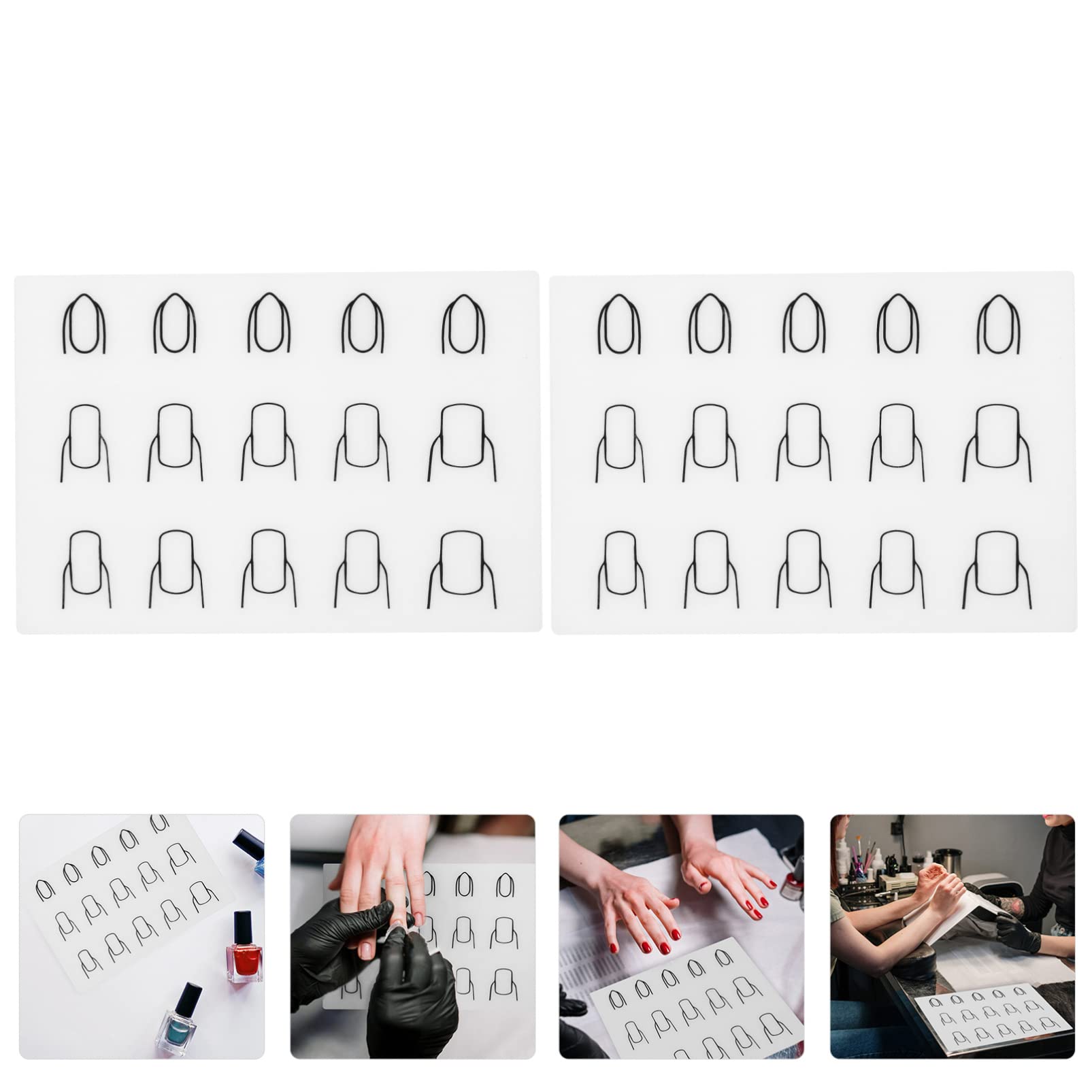 FOMIYES 3-Piece Silicone Nail Art Mat Set for Nail Stamping & Manicure Training - Reusable Nail Coloring Mat (2pcs x 3) - Perfect for DIY Nail Art, Salon Practice & Home Manicures