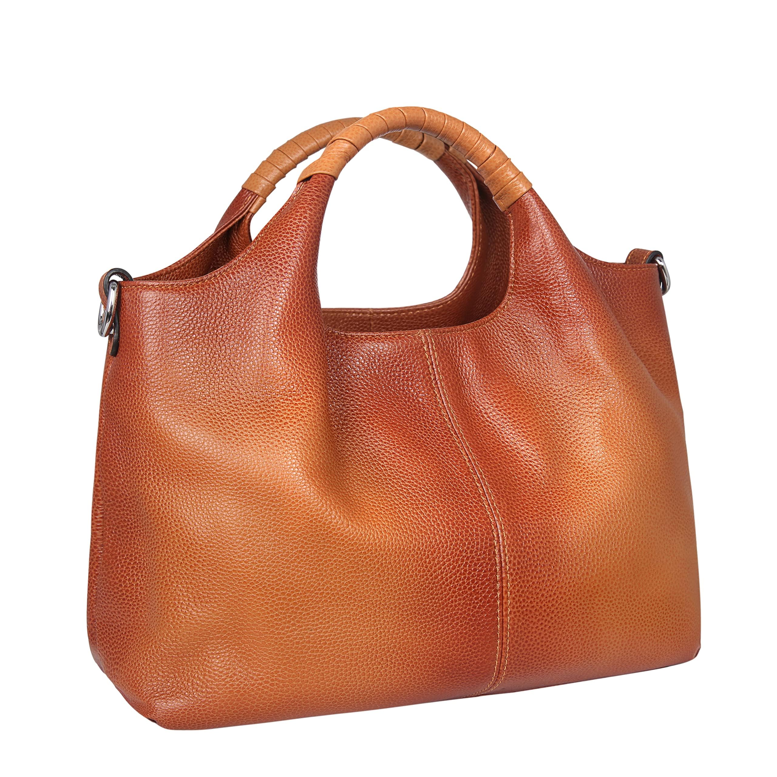 **Iswee Genuine Leather Top Handle Purse for Women - Stylish Satchel, Shoulder Bag & Crossbody Tote - Perfect for Work, Travel & Everyday Use**