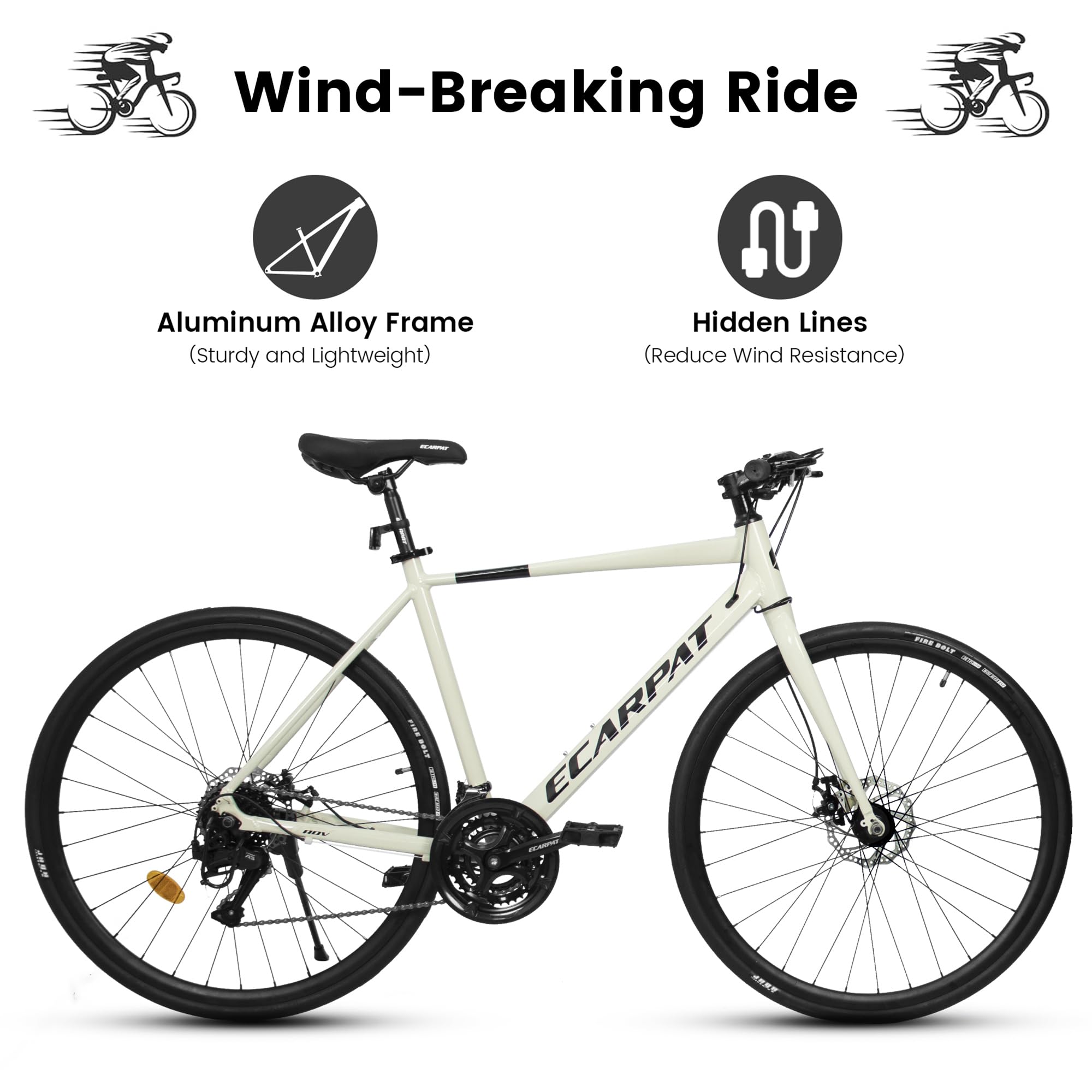 700C Hybrid Road Bike for Men & Women - 16/21/24 Speed Aluminum/Steel Frame Commuter Bicycle - Perfect for City Riding, School & Work Commutes - Great Christmas & New Year Gift Idea