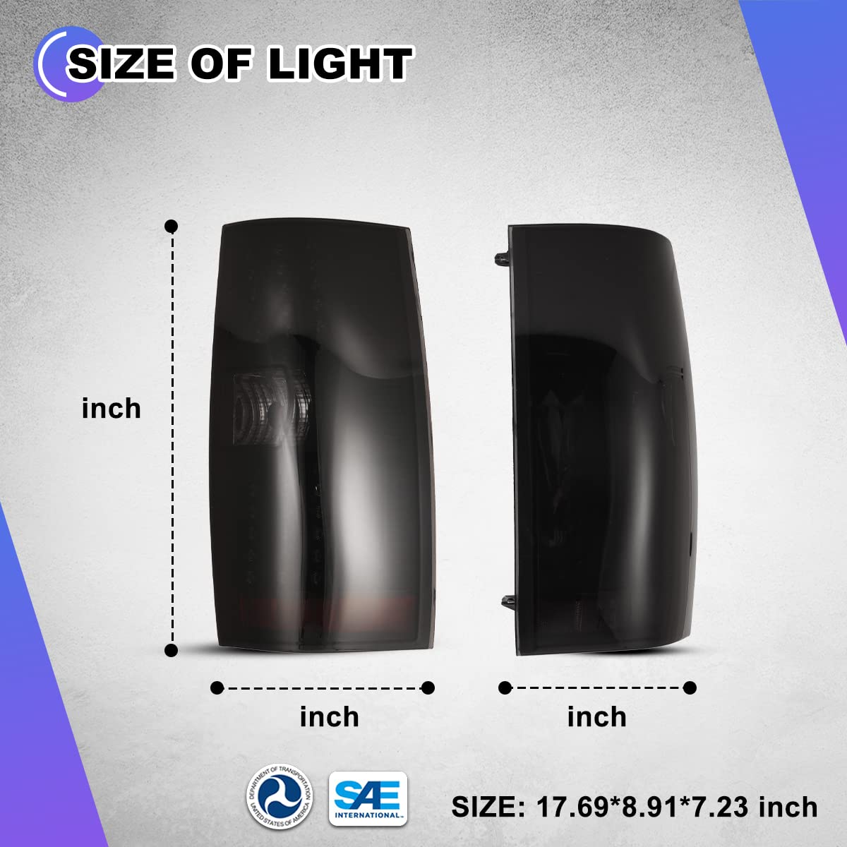 Nixon Offroad LED Tail Light Assembly - Smoked Lens Compatible with 2007-2014 Chevy Suburban 1500/2500 & Tahoe | Waterproof Brake Lights for Off-Roading, Camping & Night Driving