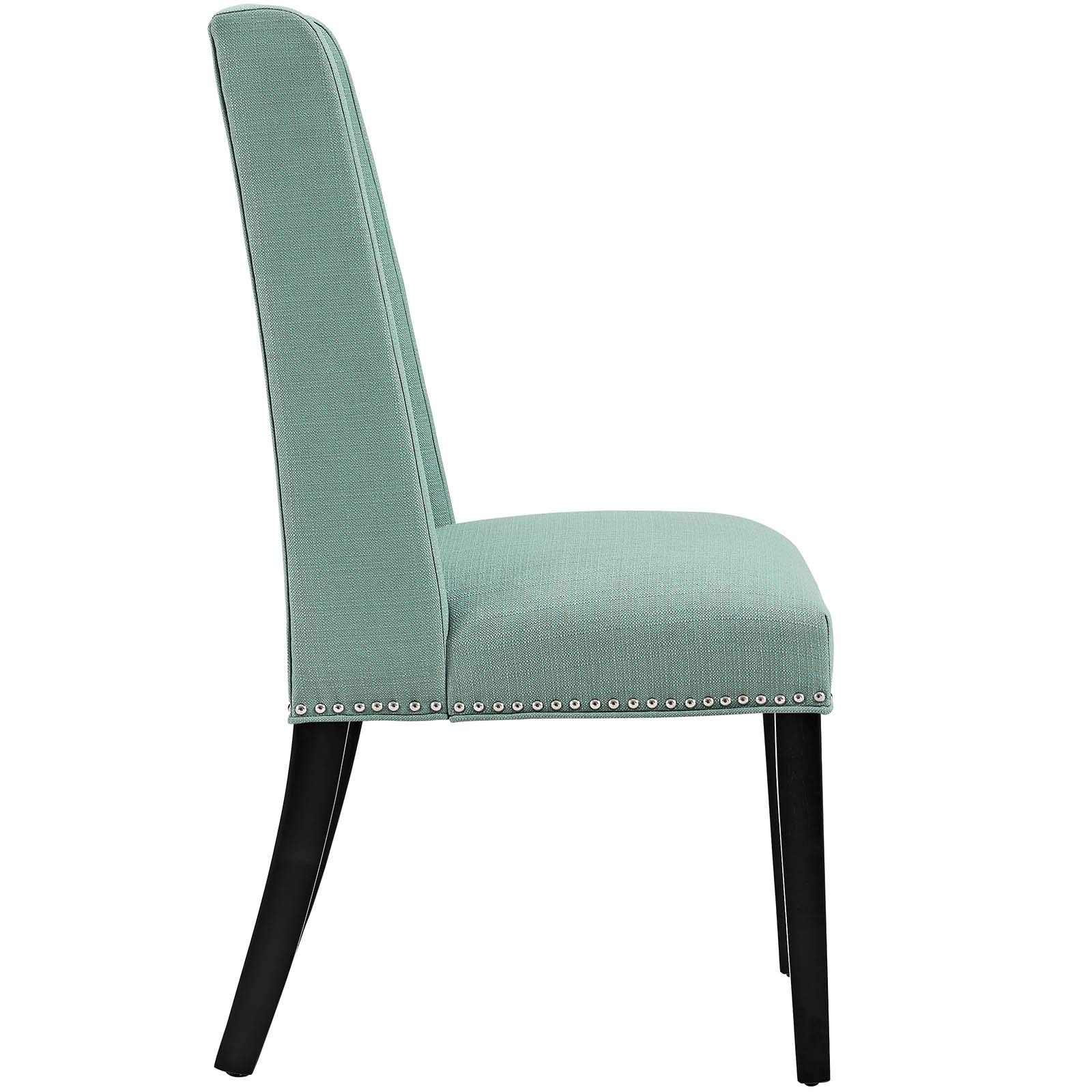 Modway Baron Modern Tall Back Wood Upholstered Fabric Dining Chairs Set of 2 in Laguna - Perfect for Kitchen, Dining Room & Home Office