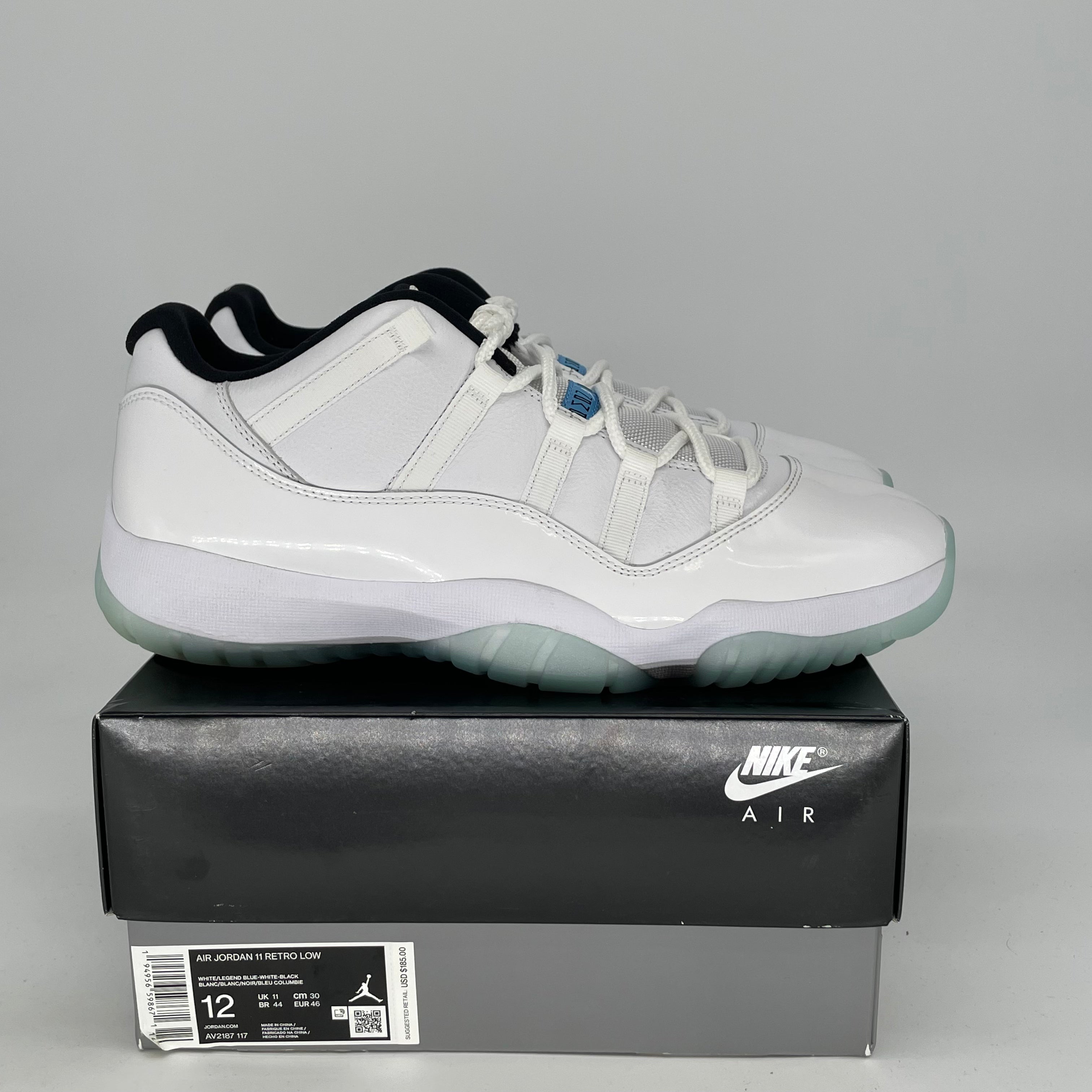 Air Jordan 11 Low Legend Blue Men's Basketball Shoes Size 12 (AV2187-117) - Retro Sneakers for Casual Wear & Sports Performance
