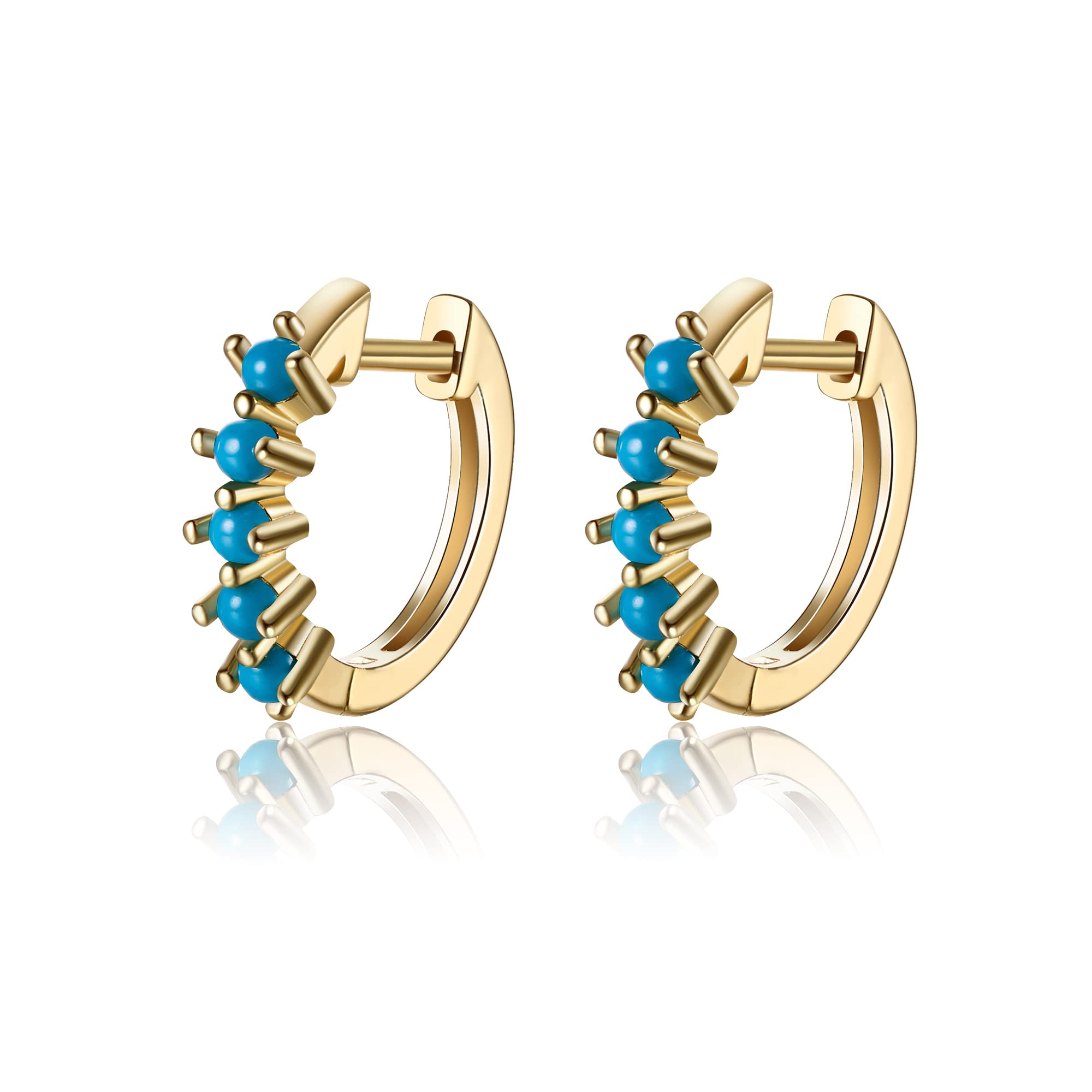 FANZE 925 Sterling Silver Hoop Earrings for Women - Hypoallergenic Cubic Zirconia Huggies Earrings, Tiny Dainty Hoops for Everyday Wear, Gift for Her, Wedding & Party Jewelry