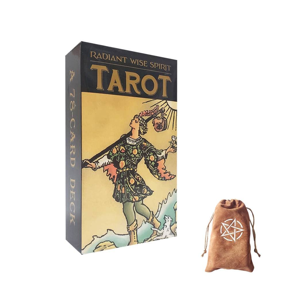Radiant Wise Spirit Tarot Deck with Storage Bag - 12x7 Inch Premium Oracle Cards for Divination, Meditation & Family Game Night | Perfect for Beginners, Psychic Readings & Spiritual Guidance