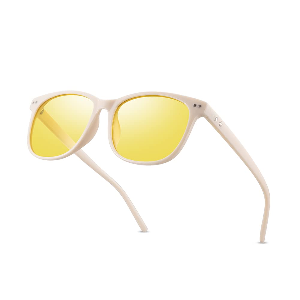 Night Vision Driving Glasses - Polarized Anti-Glare Clear Sunglasses for Men & Women - Fashionable UV Protection Eyewear for Safe Night Driving, Daytime Use, and Outdoor Activities