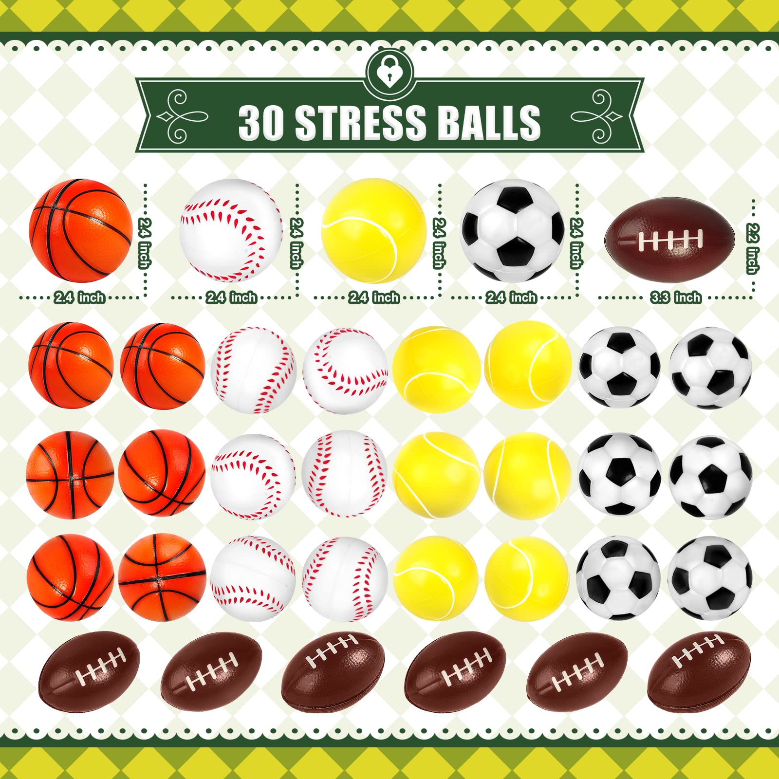 30 Pack Valentine's Day Cards for Kids with Mini Squeeze Foam Sports Balls - Classroom Valentine's Gifts Exchange, Party Favors & Prizes for School Kids - Perfect for Valentine's Day Celebrations, Classroom Activities & Party Games