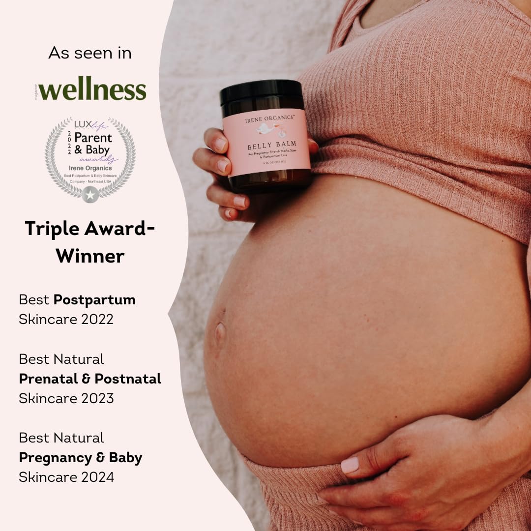 Organic Belly Balm & Natural Oil Set for Pregnancy – Stretch Marks & Scar Treatment (5-Piece) – Perfect for Prenatal & Postpartum Skin Care