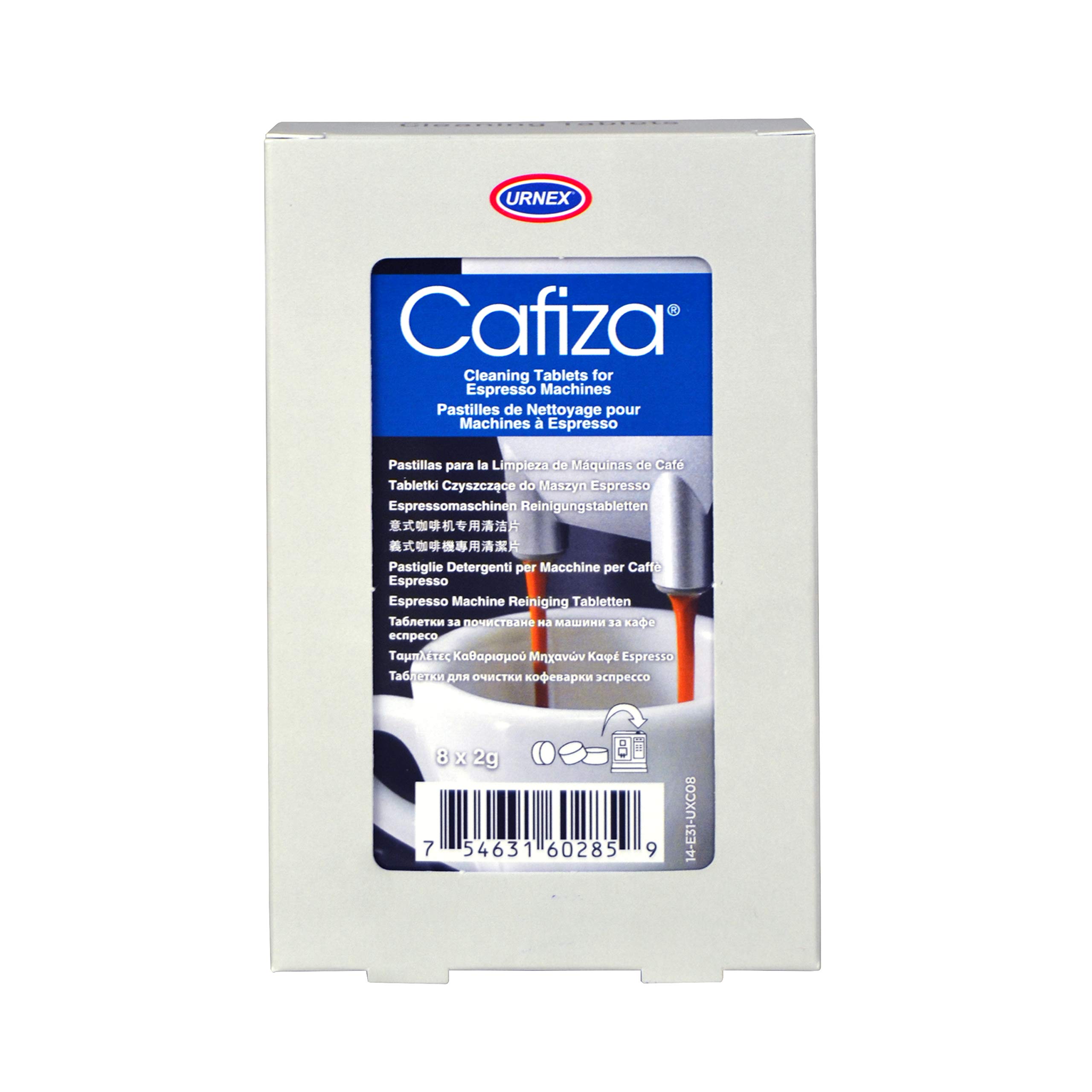 Urnex Cafiza Espresso Machine Cleaning Tablets - 8 Count Pack - Deep Clean Coffee Maker & Espresso Equipment - Perfect for Home Baristas & Coffee Shops