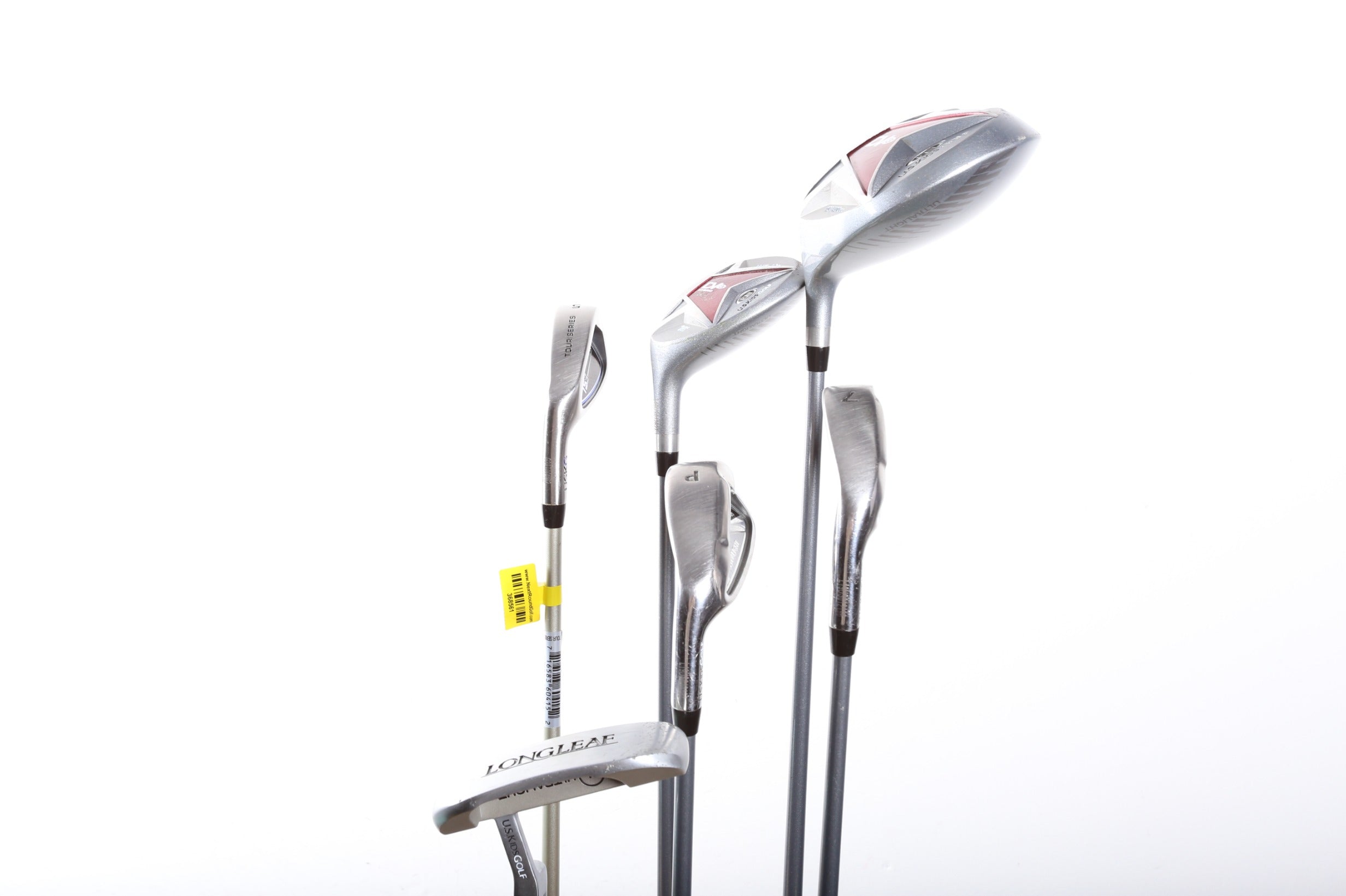 Lefty US Kids Golf U/L 60 Blue/Black/Grey Driver, 4H, 5I, 7I, PW, Putter Set - Complete Left-Handed Junior Golf Clubs for Beginners - Perfect for Youth Golf Training & Tournament Play