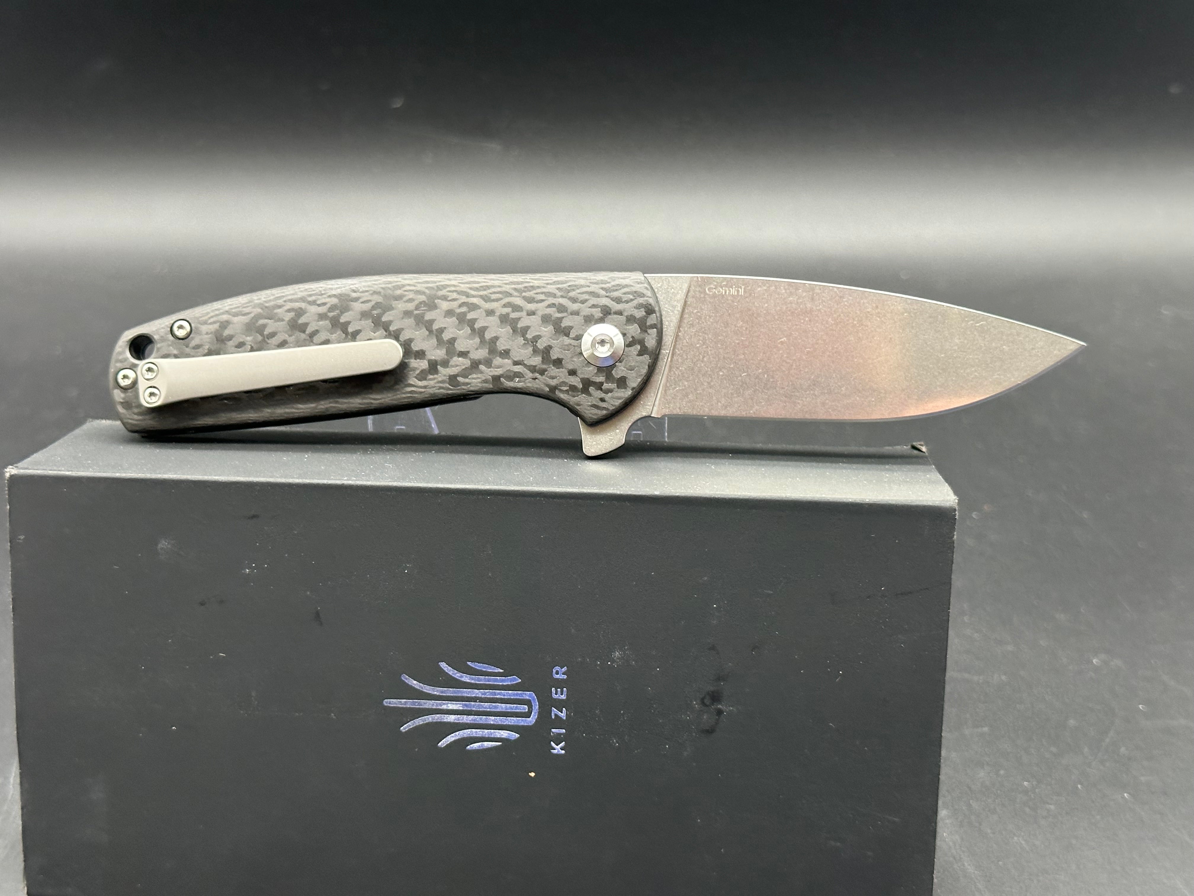 Kizer Gemini CF Folding Knife - 3.125