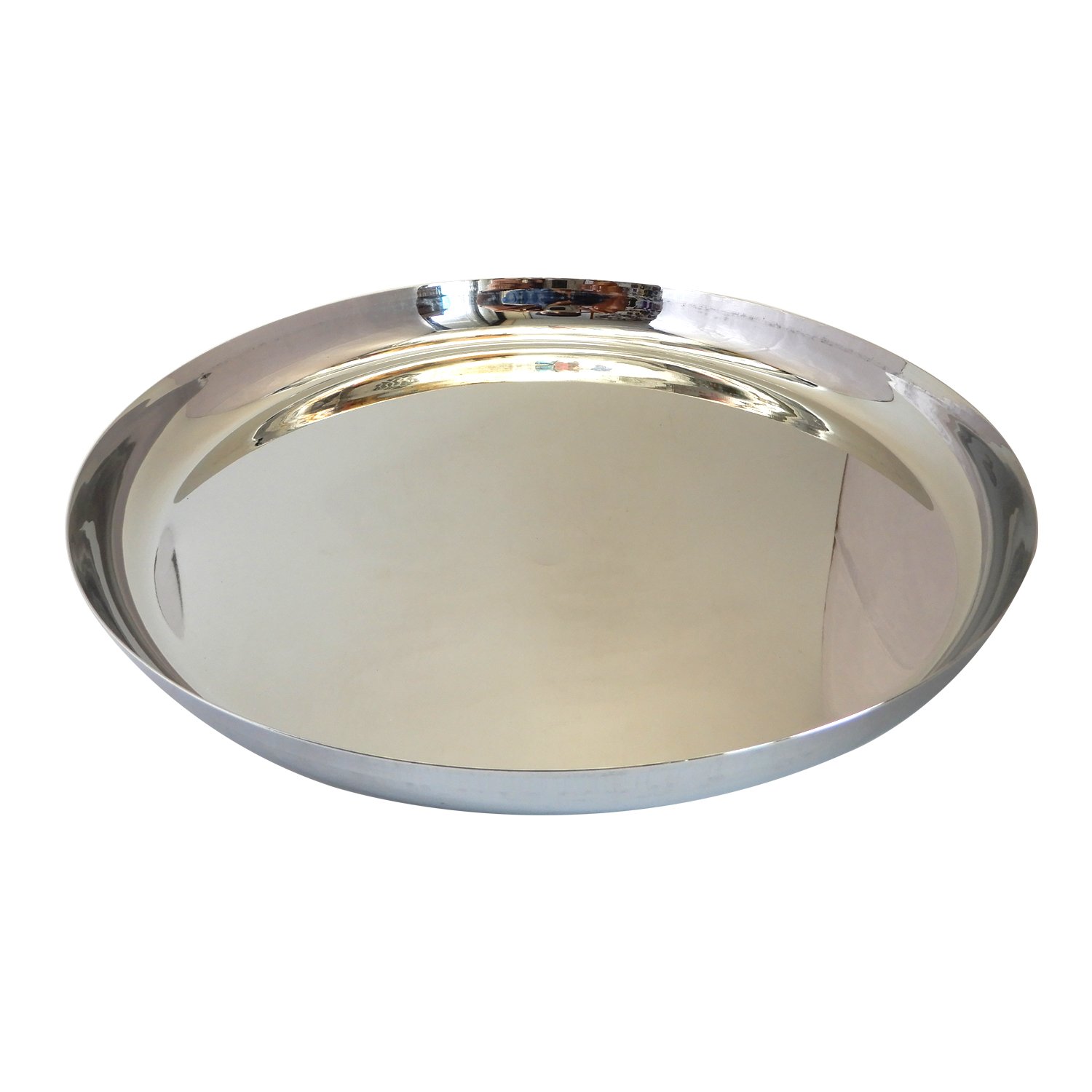 Premium 12 Inch Stainless Steel Dinner Plates - Set of 12 Commercial-Grade Catering Dishes for Restaurants, Camping, Family Gatherings & Kitchen Use | Durable Plates for Serving Meals, Salads & Buffet Style Dining