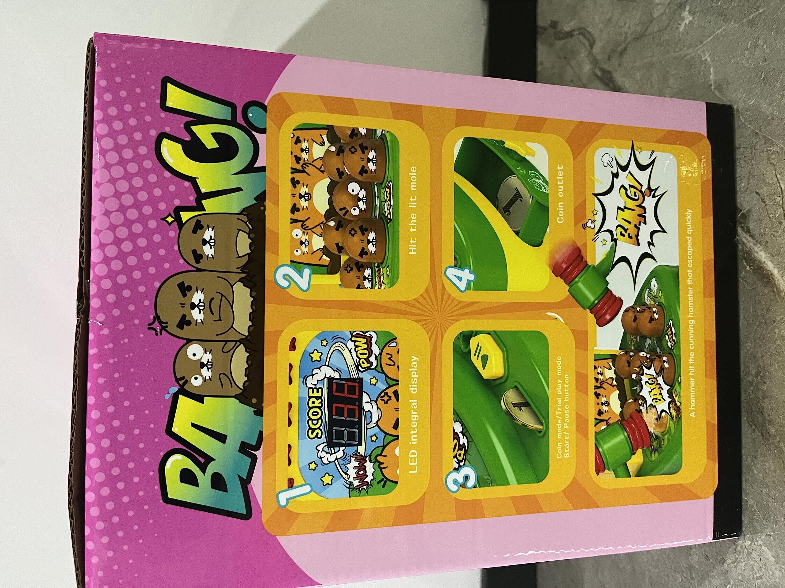VATOS Mini Electronic Arcade Game - Fun Mole Whacking Game for Kids & Adults (Pink) - Perfect for Parties, Gifts & Family Game Nights