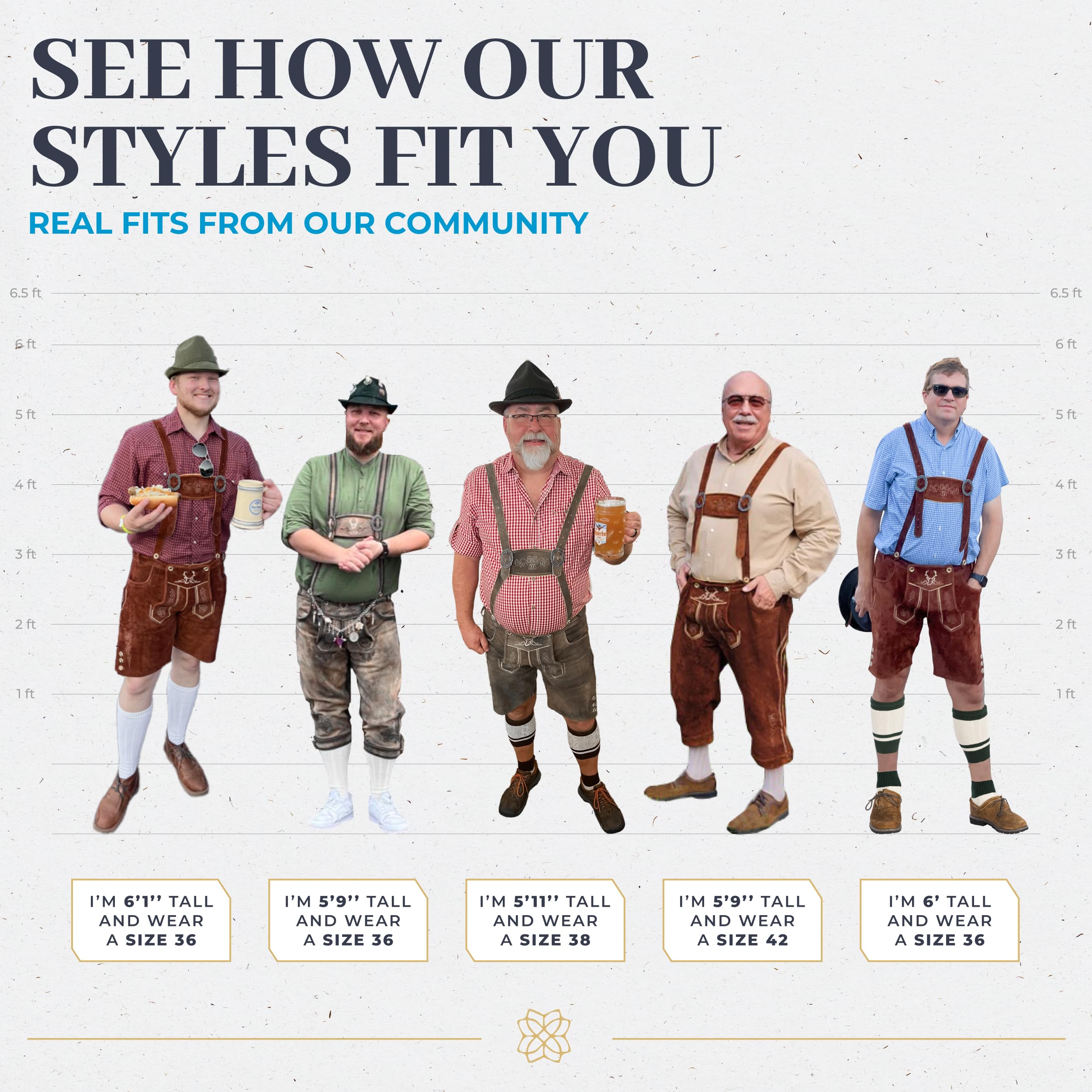 Authentic German Lederhosen for Men - Genuine Leather Bavarian Trachten Shorts, Light Brown Oktoberfest Costume | Perfect for Oktoberfest, Beer Festivals, Cultural Events & Bavarian Themed Parties