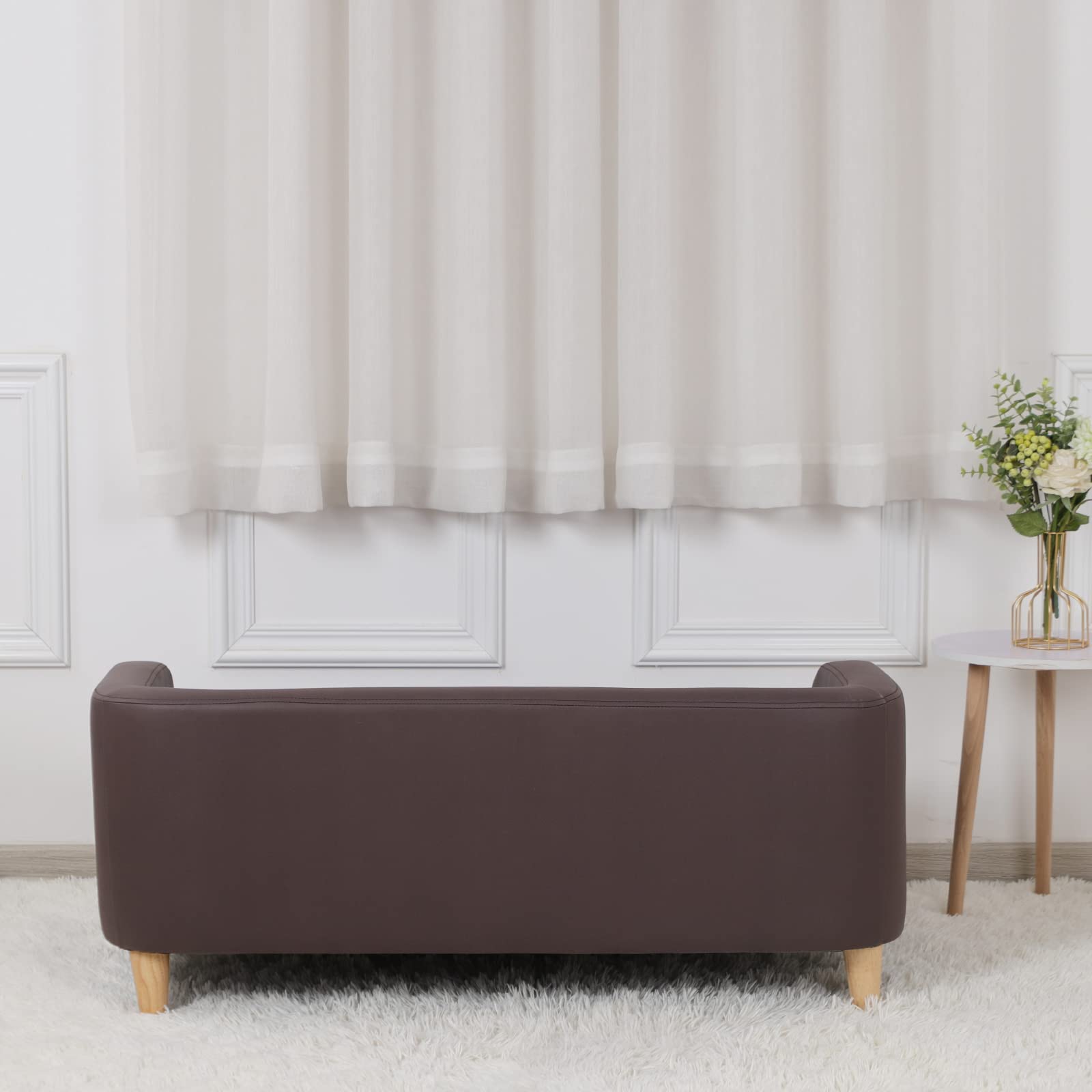 Premium Orthopedic Dog Bed with Removable Washable Cover - Elevated Wooden Leg Pet Sofa for Cats & Small Dogs - Comfortable Plush Sleeping Couch for Joint Support (Brown) - Perfect for Living Rooms, Bedrooms & Pet Spaces