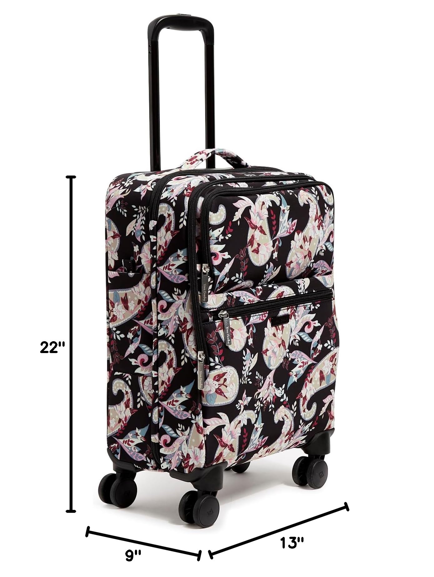 Vera Bradley Women's Softside Rolling Suitcase Luggage - Lightweight Expandable Carry-On Spinner for Travel, Business Trips & Weekend Getaways