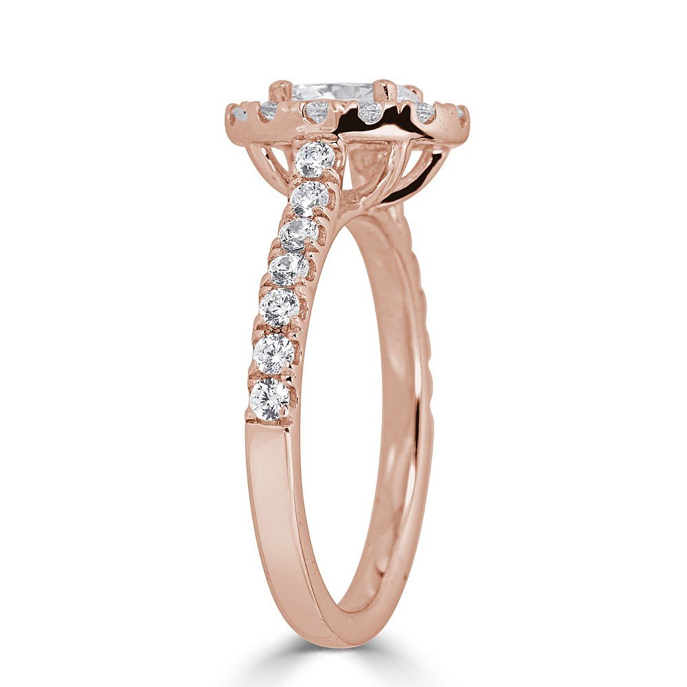 18KT Gold 1.75 CTW Oval Halo Diamond Ring for Women - Elegant Engagement, Wedding & Anniversary Jewelry Gift