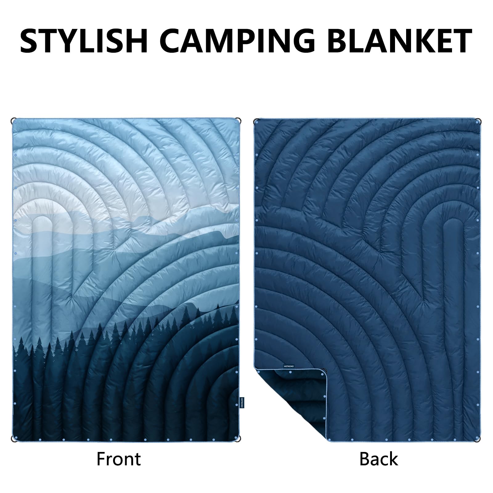 **Puffy Printed Camping Blanket - Lightweight, Packable Outdoor Blanket for Camping, Hiking, Picnics, Travel & Stadium Events - Perfect for Backpacking, Beach Days & Outdoor Adventures**