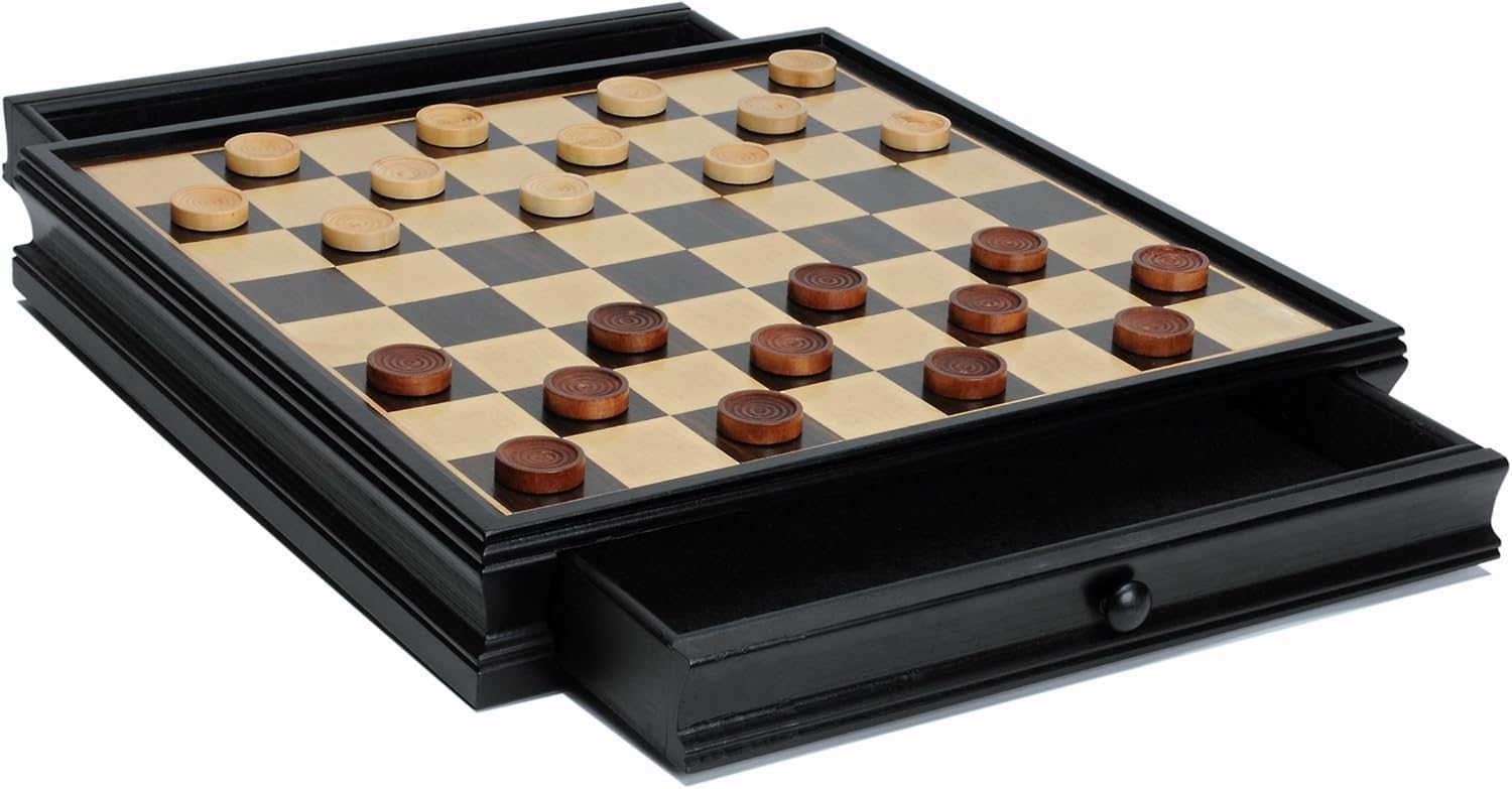Luxury Wooden Chess Set with Qin Pewter Pieces & Storage - 15in for Adults - Perfect for Home & Office Decor