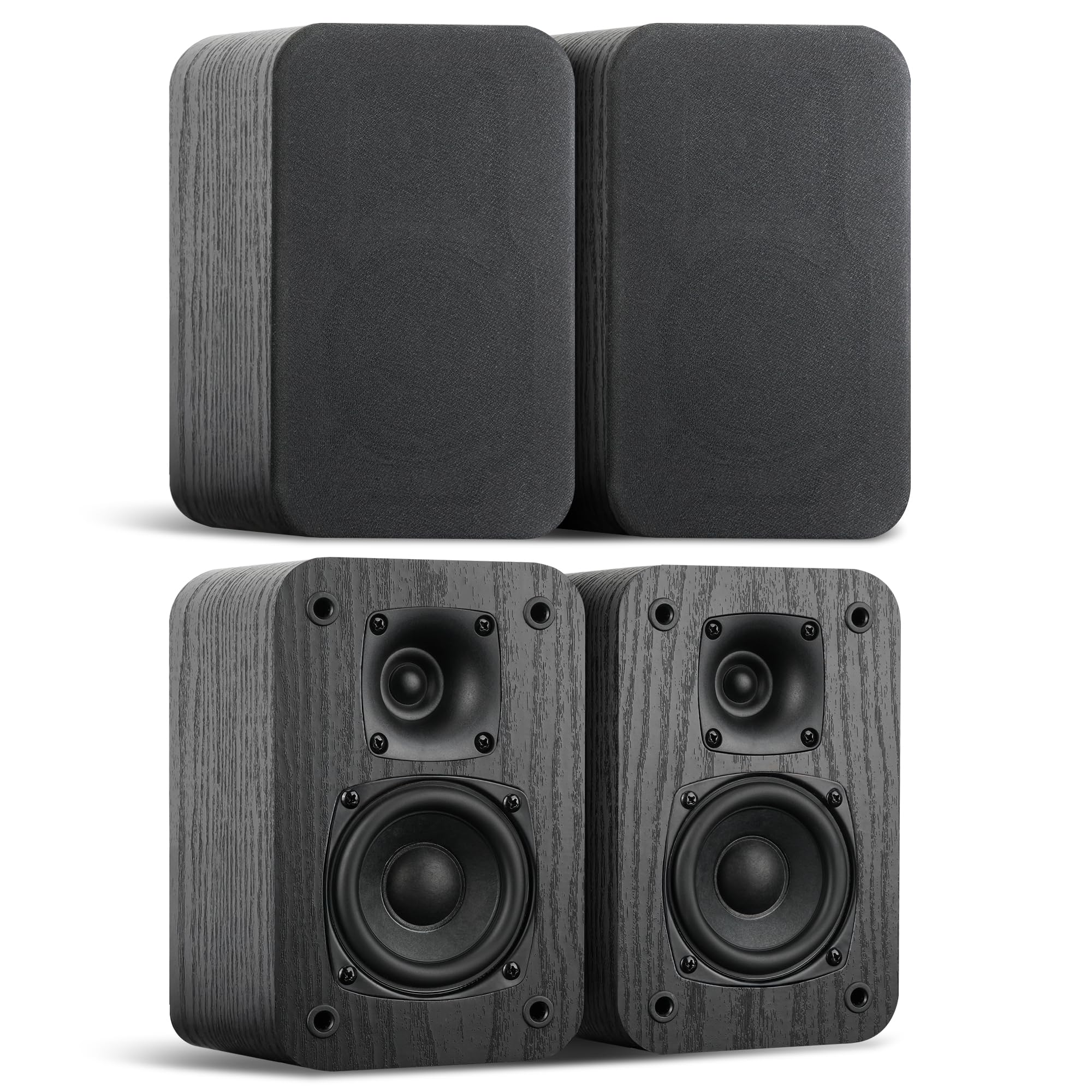 Saiyin 5.0 Home Theater System - 100W HiFi Surround Sound Speakers with Stereo & Classic Retro Wood Grain Design | Compatible with TV, PC, Amplifier or Receiver (Passive, Wired Not Included) | Perfect for Movie Nights, Gaming & Music Listening