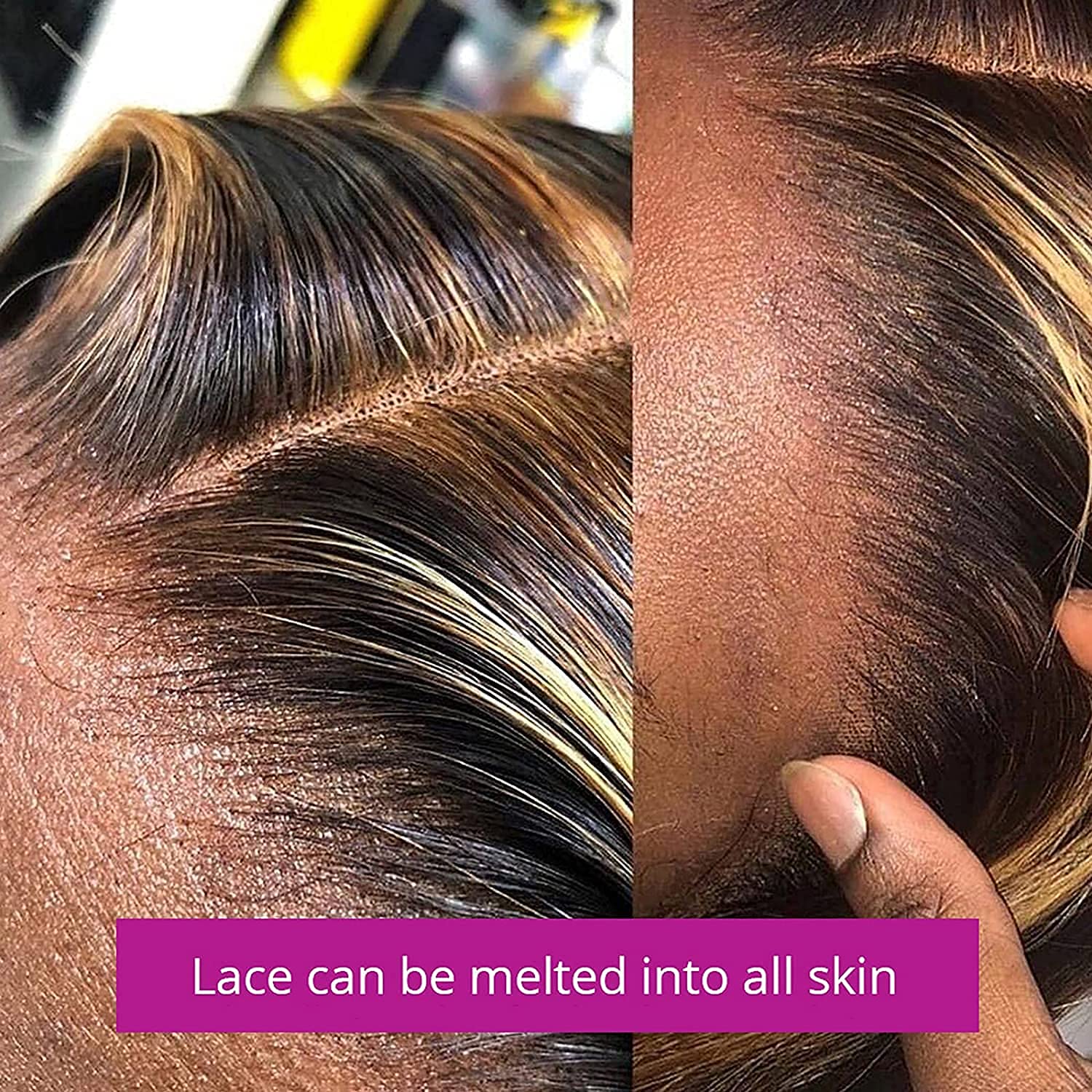 Honey Blonde Ombre Lace Front Bob Wig - 12inch Human Hair Straight Wig with 4x4 Lace Closure, 150% Density & Pre-Plucked Hairline | Natural Balayage Highlights for Women | Perfect for Cosplay, Parties & Daily Wear