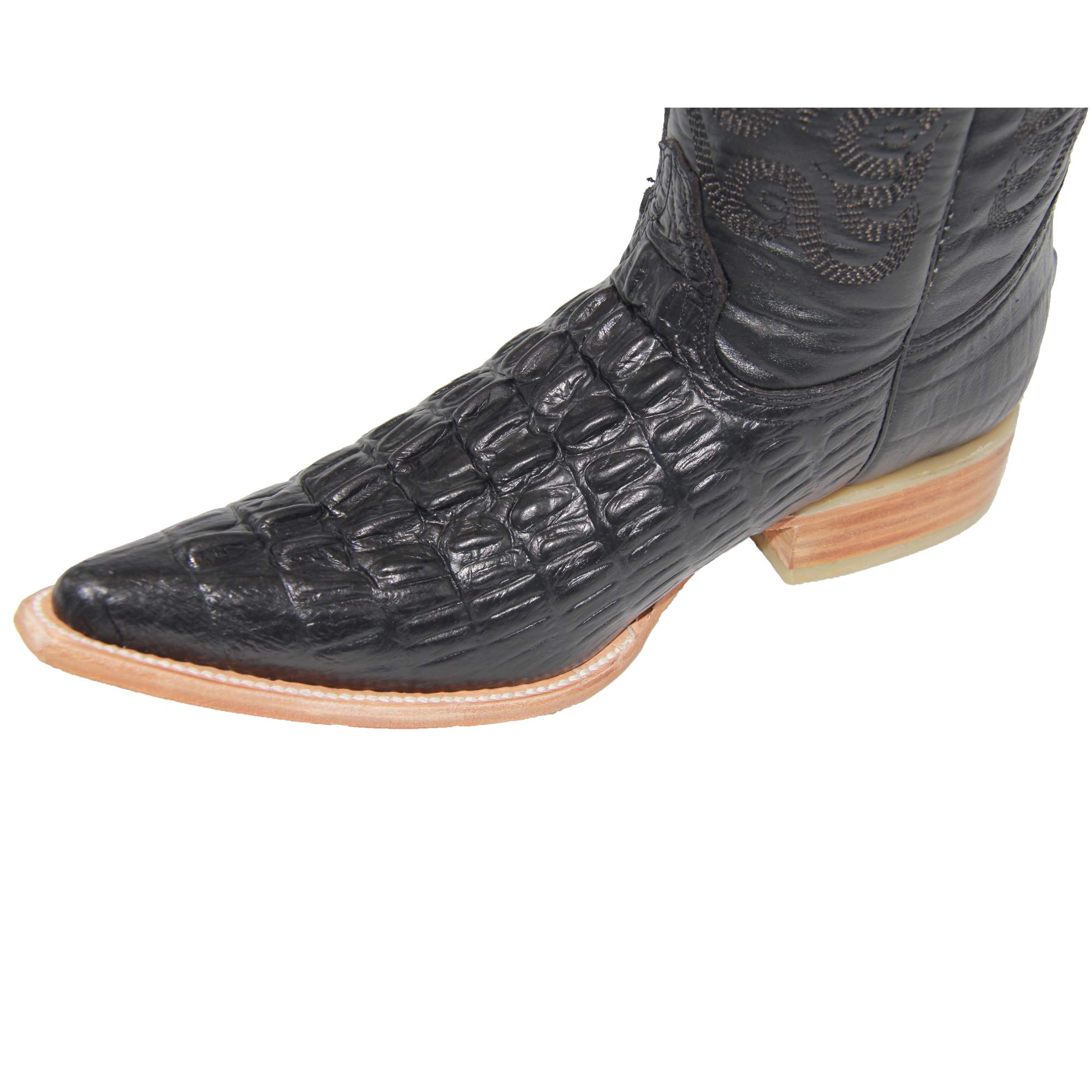 Men's Western Leather Cowboy Boots with Alligator Print - Stylish & Durable for Rodeo, Country Music Festivals & Casual Wear